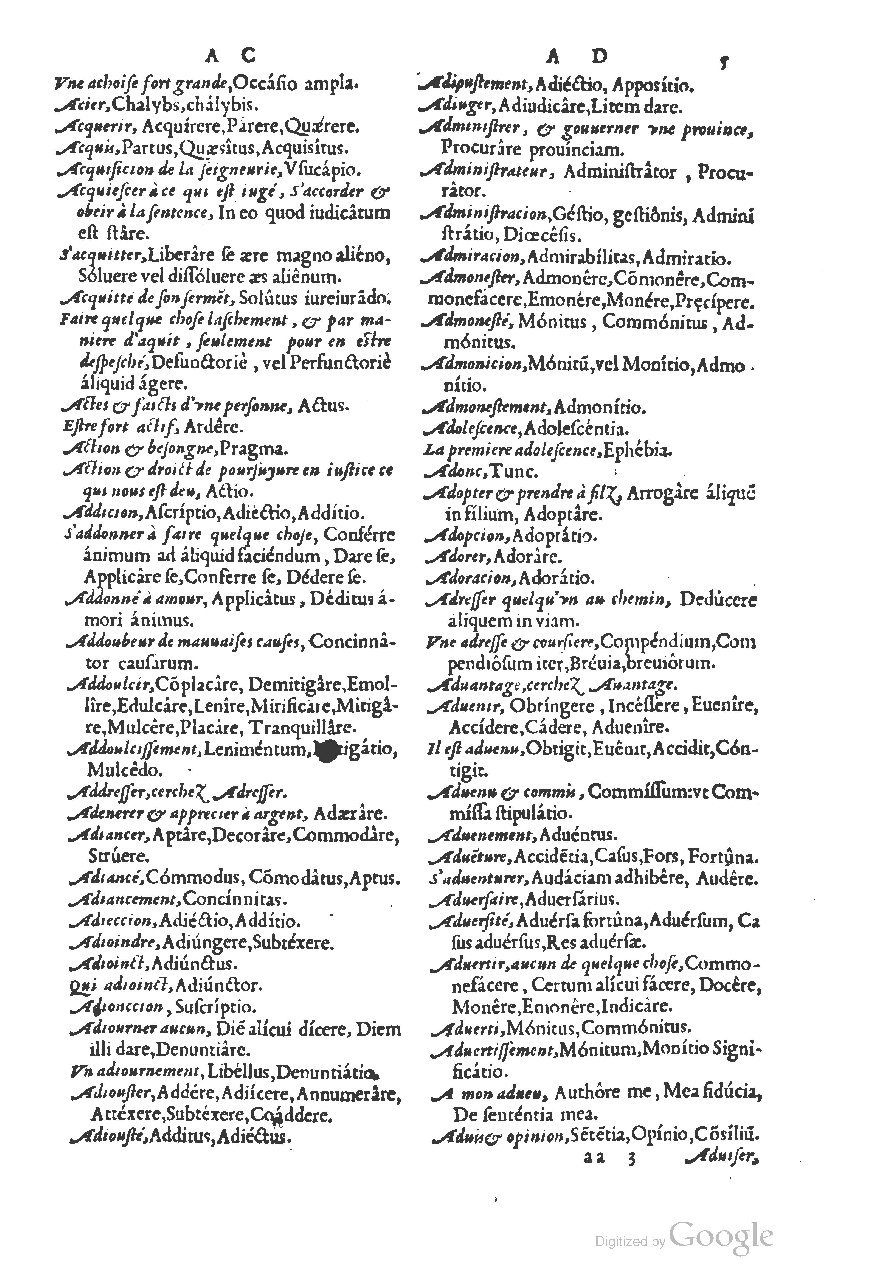 1558 - Guillaume Rouillé - Trésor des mots et traits français - BSB Munich