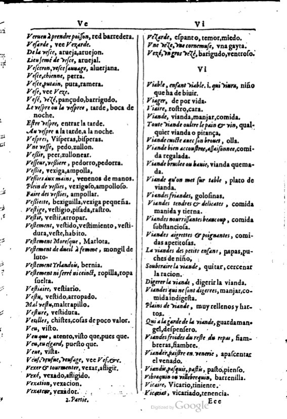 1616 - Veuve Marc Orry - Trésor des deux langues espagnole et française (Première et Seconde parties) - BM Lyon
