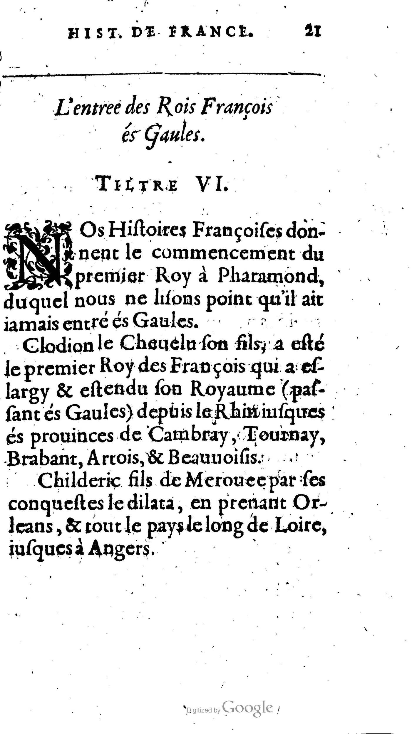 1604 - Galiot Corrozet - Trésor des histoires de France - BNC Florence