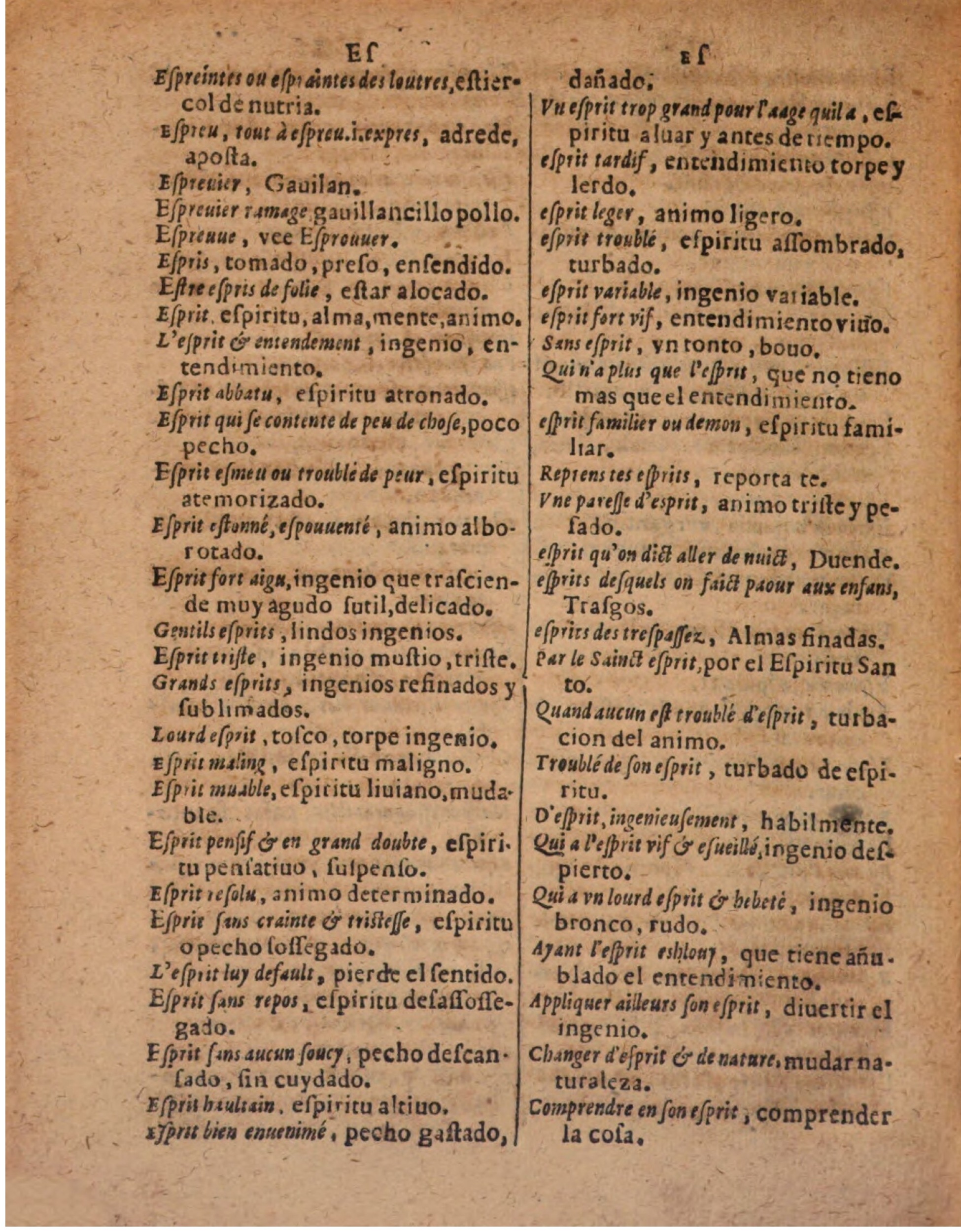 1624 - Hubert Antoine - Trésor des deux langues espagnole et française (Seconde partie) - BSB Munich