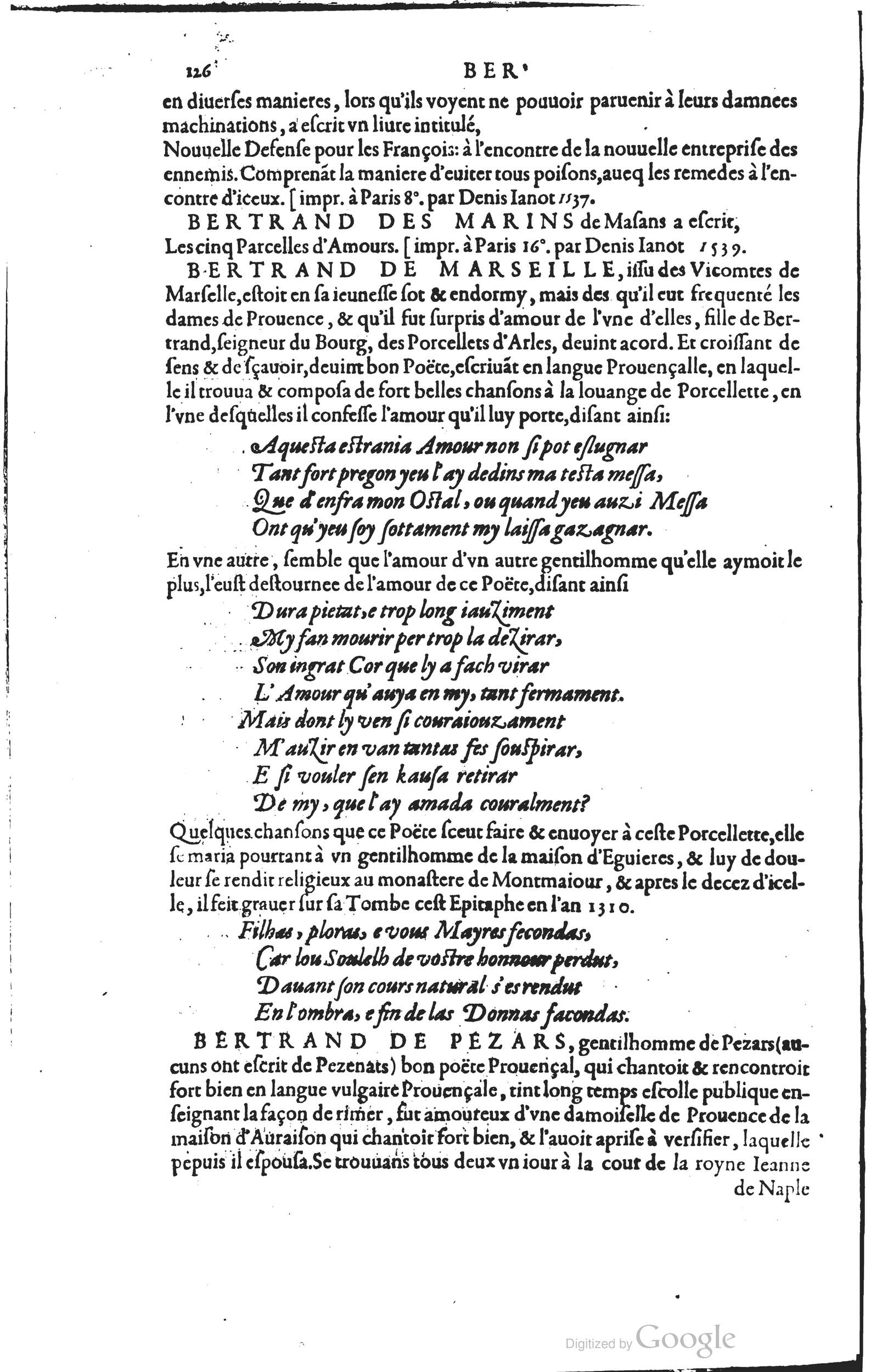 1585 - Barthélemy Honorat - Bibliothèques françaises - BSB Munich