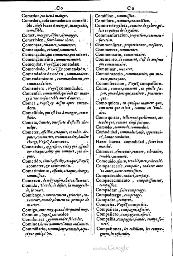 1616 - Veuve Marc Orry - Trésor des deux langues espagnole et française (Première et Seconde parties) - BM Lyon