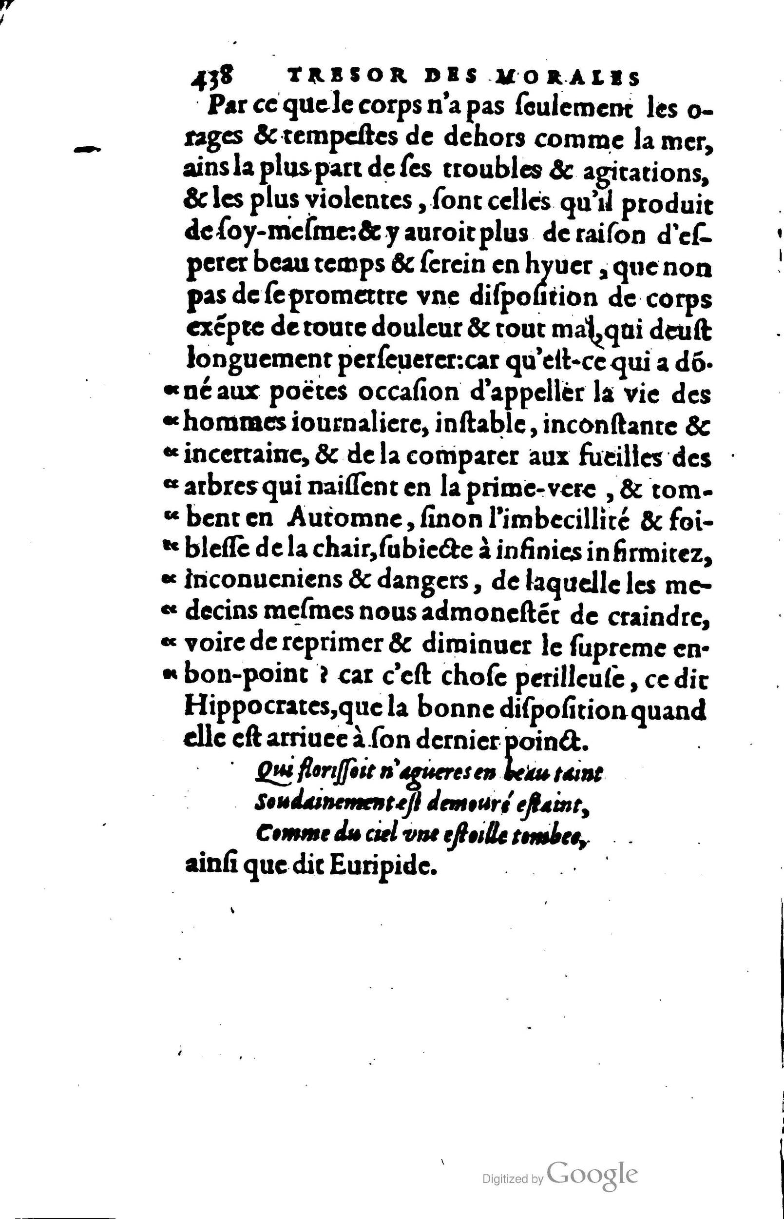 1578 - Jean Poupy - Trésor des morales de Plutarque - BSB Munich