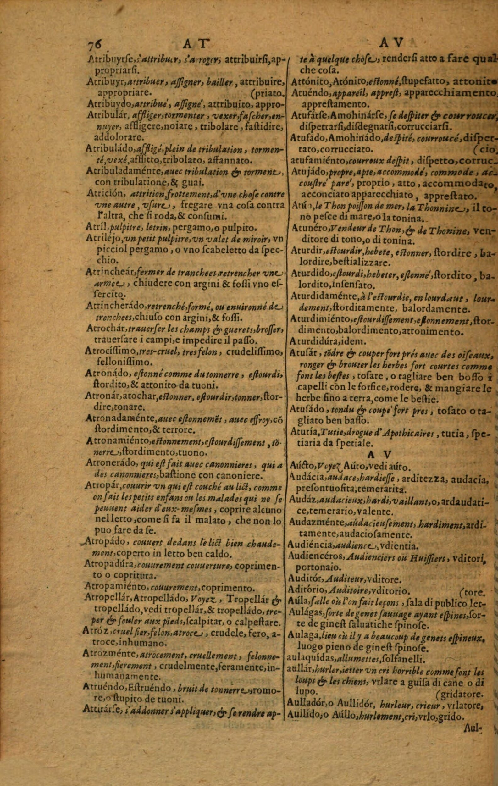 1617 - Samuel Crespin - Trésor des trois langues espagnole, française et italienne (Première partie) - Regensburg