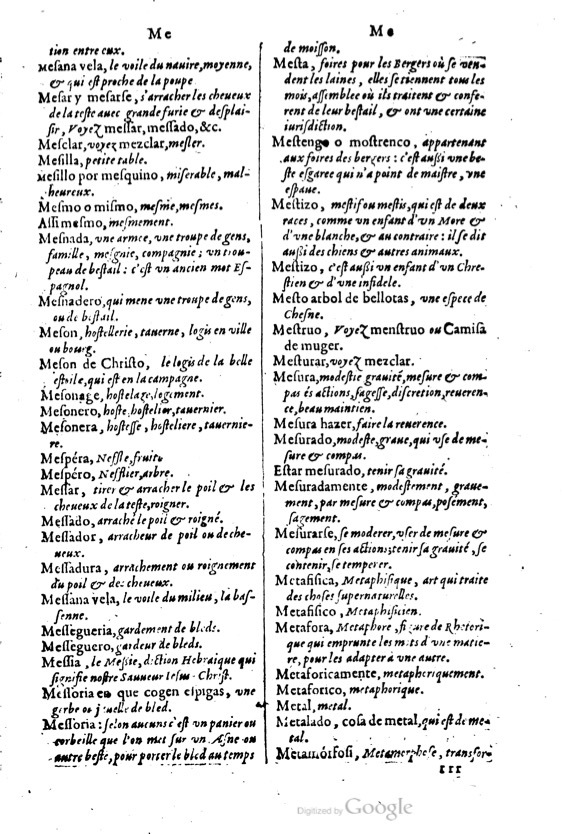 1621 - Adrian Tiffaine - Trésor des deux langues espagnole et française - BM Lyon