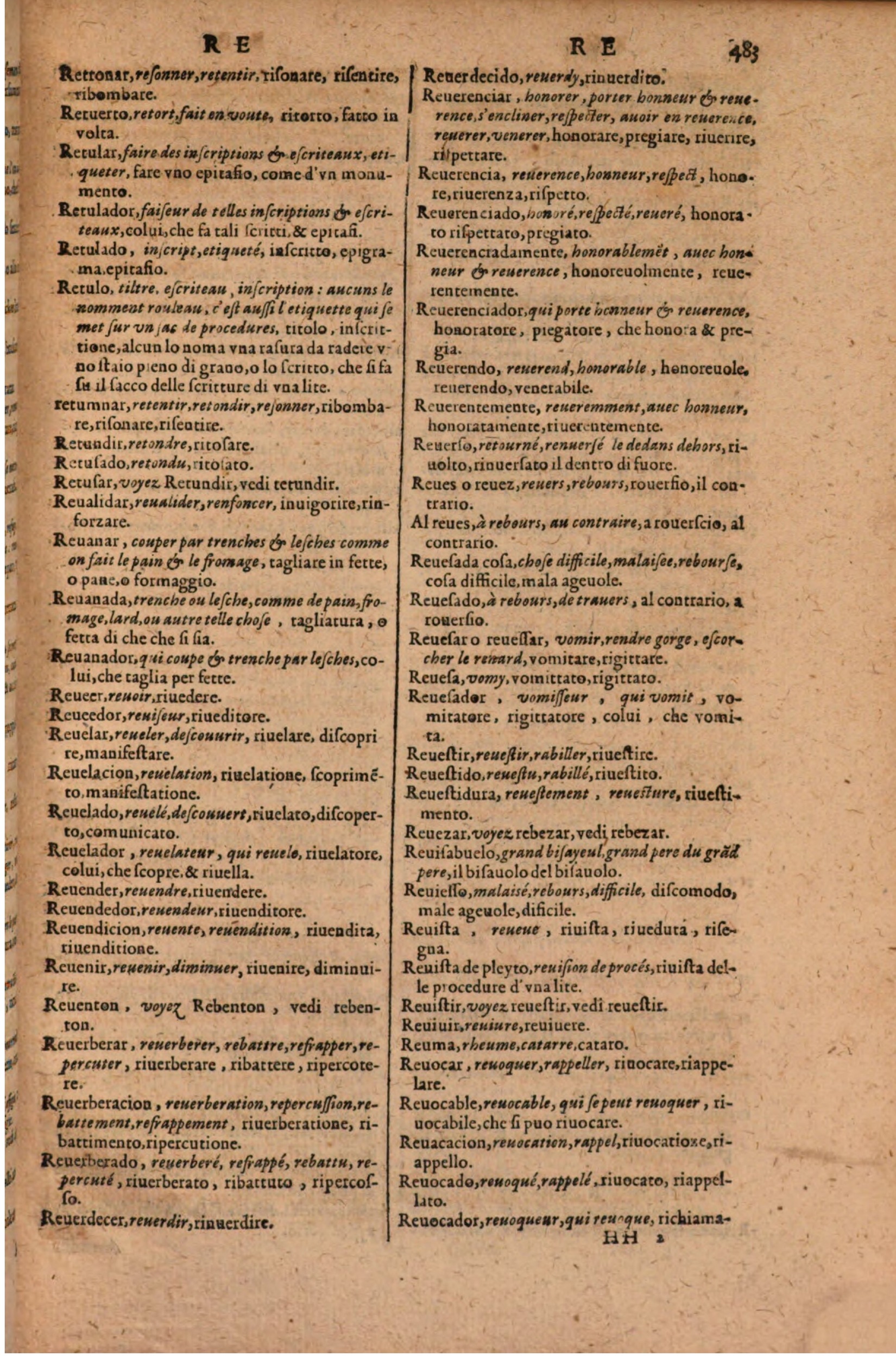 1606 - Samuel Crespin - Thresor des trois langues, francoise, italiene et espagnolle - BSB Munich