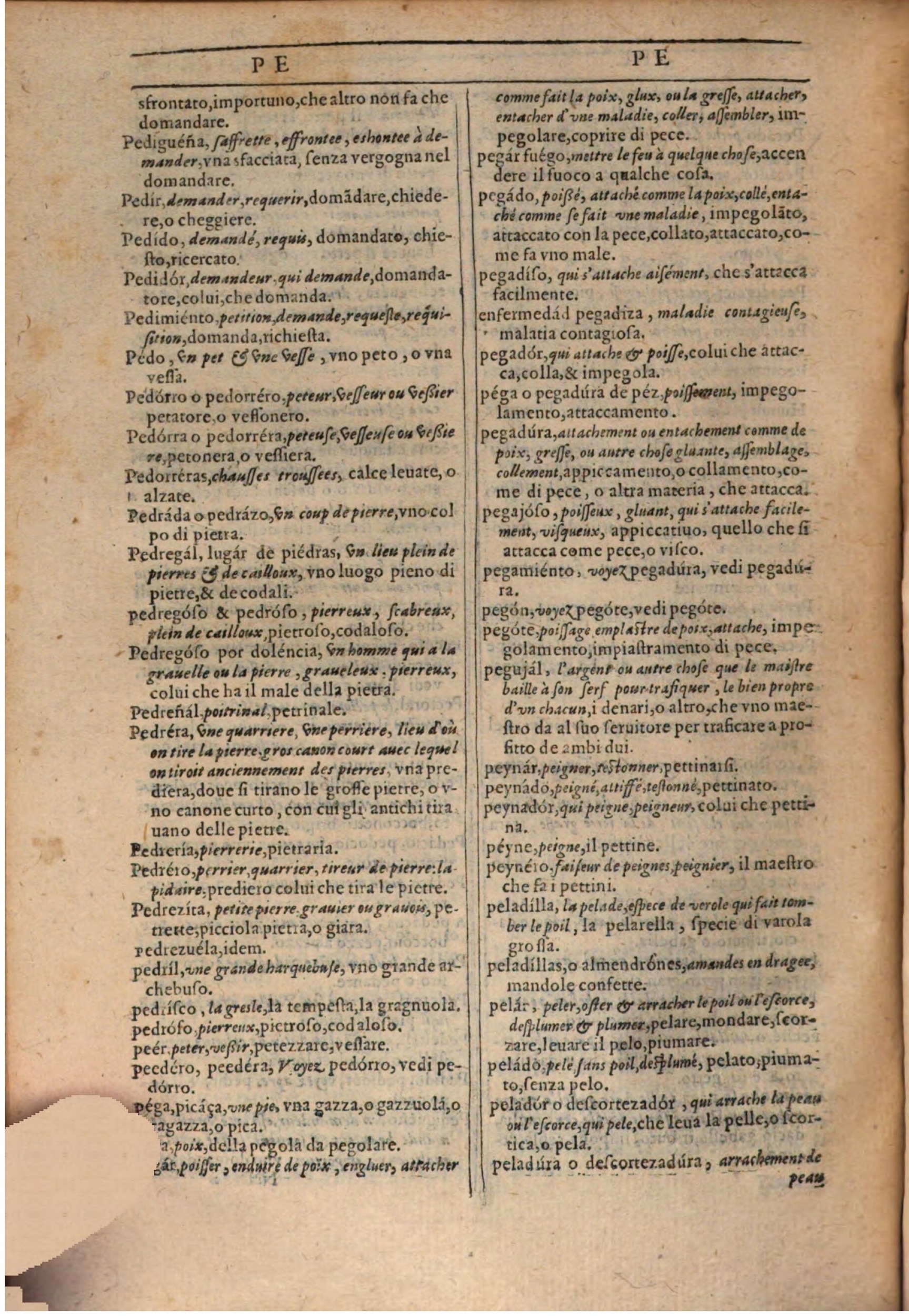 1609 - Philippe Albert et Alexandre Pernet - Trésor des trois langues française, italienne et espagnole (Première partie) - BSB Munich