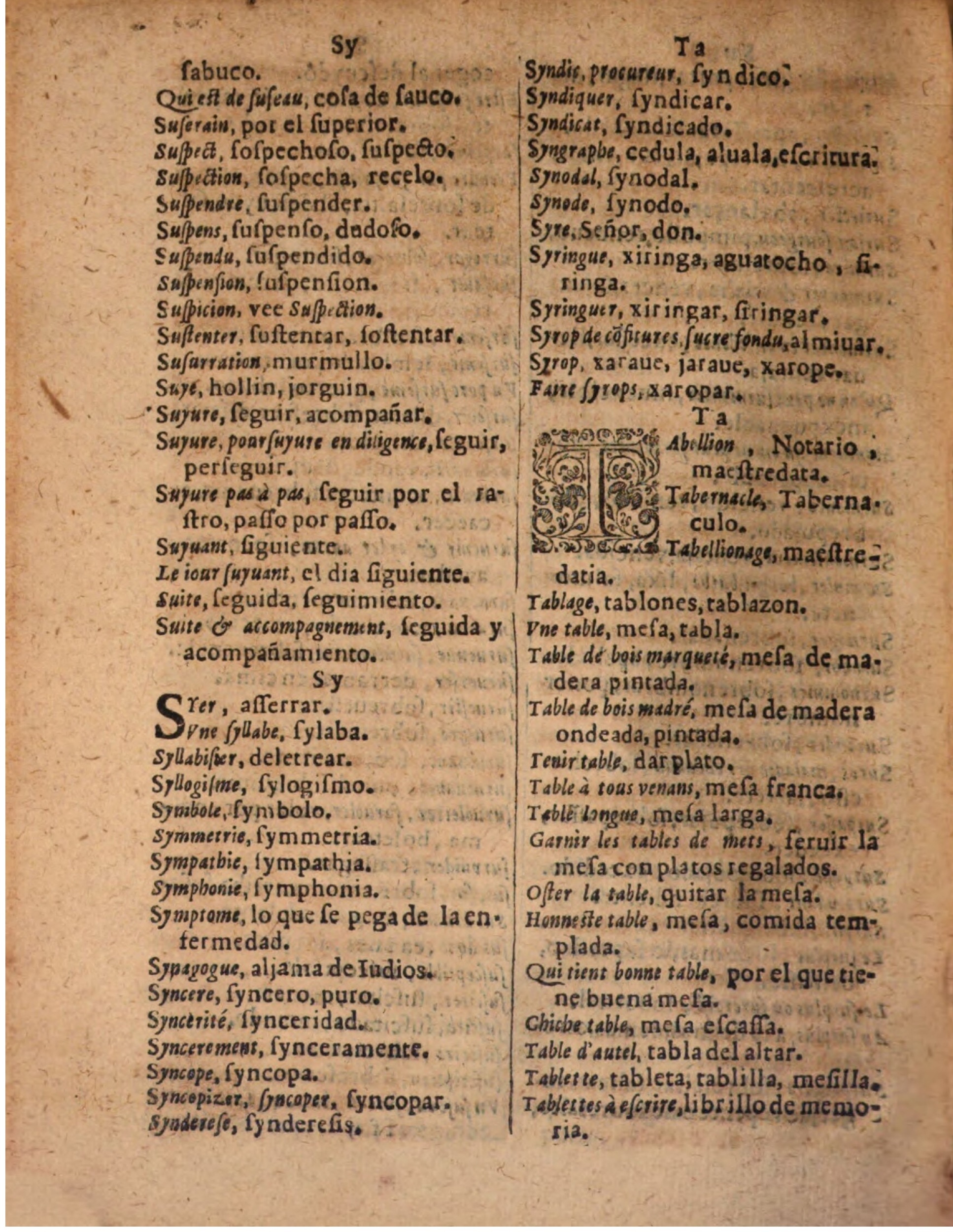 1624 - Hubert Antoine - Trésor des deux langues espagnole et française (Seconde partie) - BSB Munich