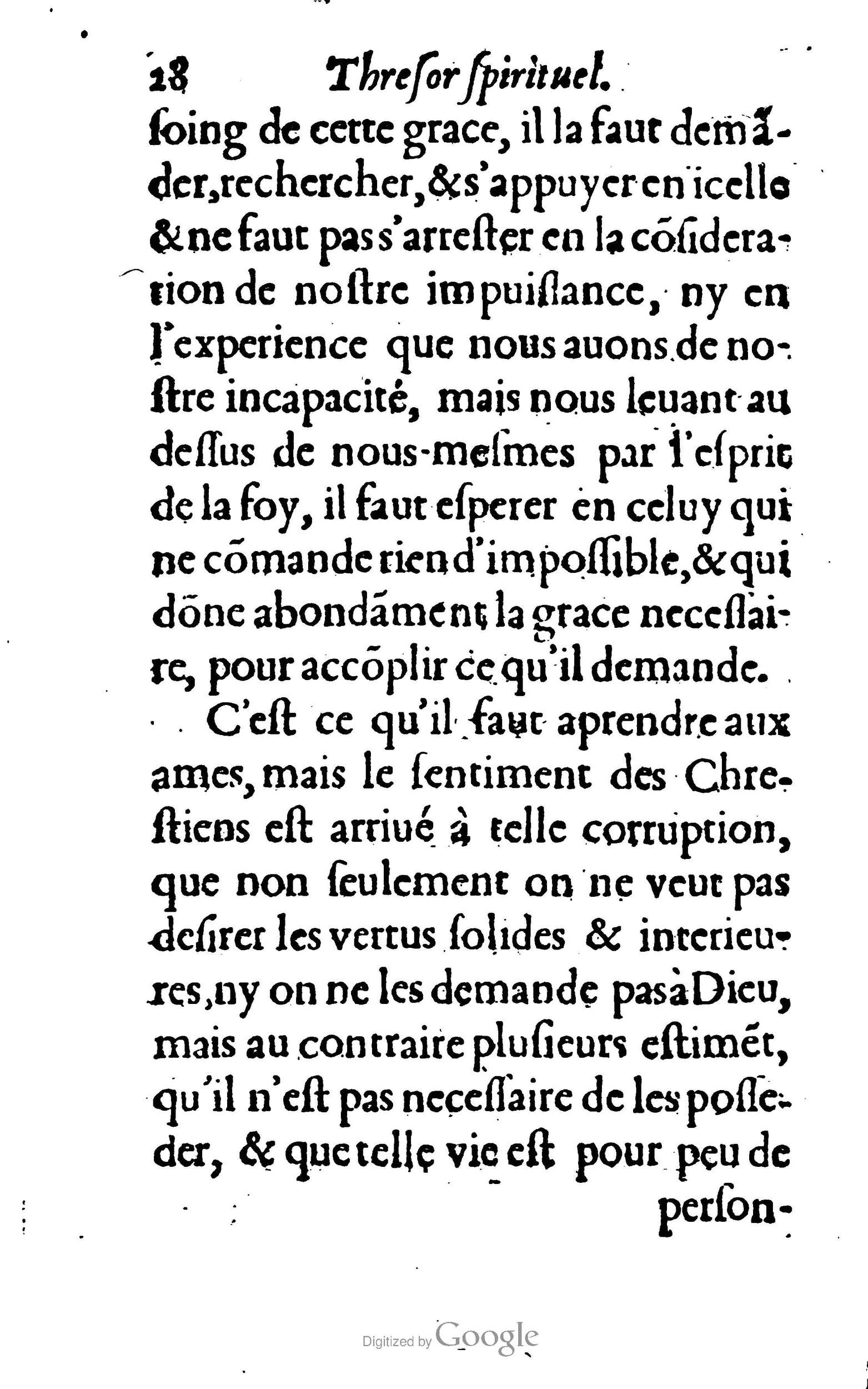 1633 - François Waudré - Trésor spirituel contenant les excellences du christianisme - BM Lyon
