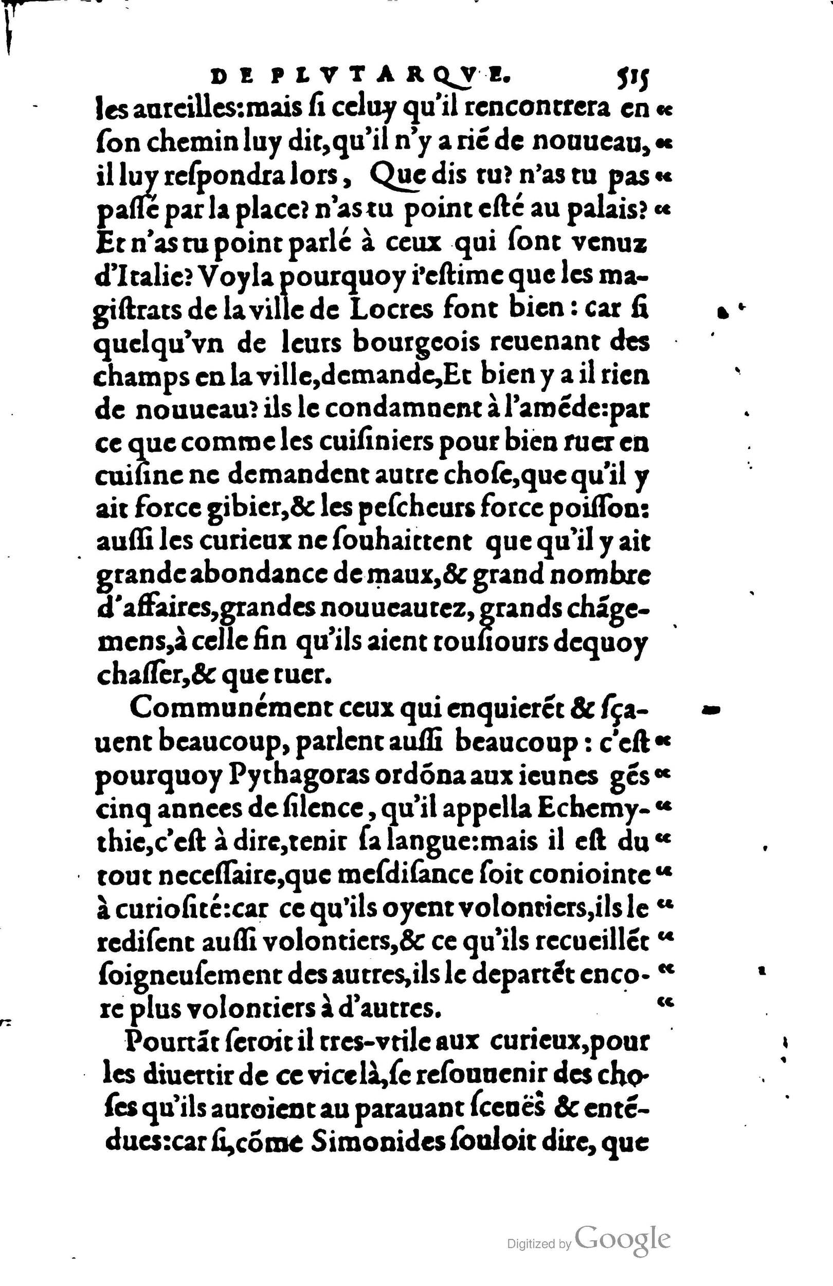 1578 - Jean Poupy - Trésor des morales de Plutarque - BSB Munich