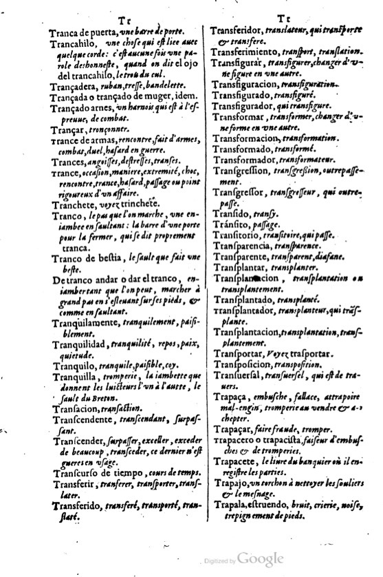 1621 - Adrian Tiffaine - Trésor des deux langues espagnole et française - BM Lyon
