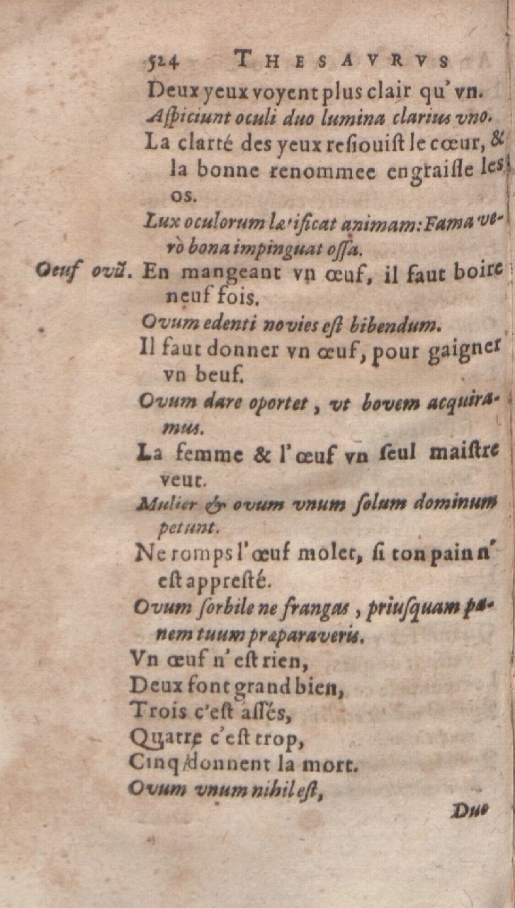 1612 - Dominicus Custos - Trésor des proverbes français - Bibliopol-Olomuc 1612 - Dominicus Custos - Trésor des proverbes français - Bibliopol-Olomuc