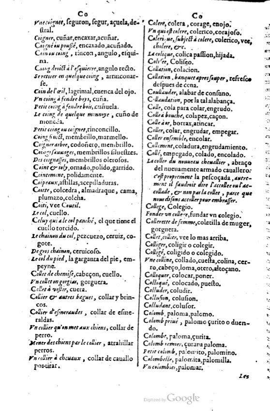 1621 - Adrian Tiffaine - Trésor des deux langues espagnole et française - BM Lyon