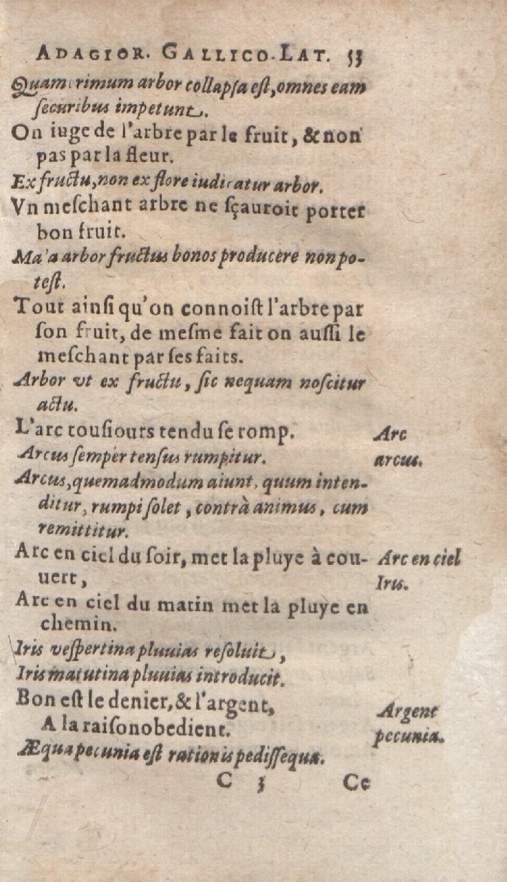 1612 - Dominicus Custos - Trésor des proverbes français  - Bibliopol-Olomuc