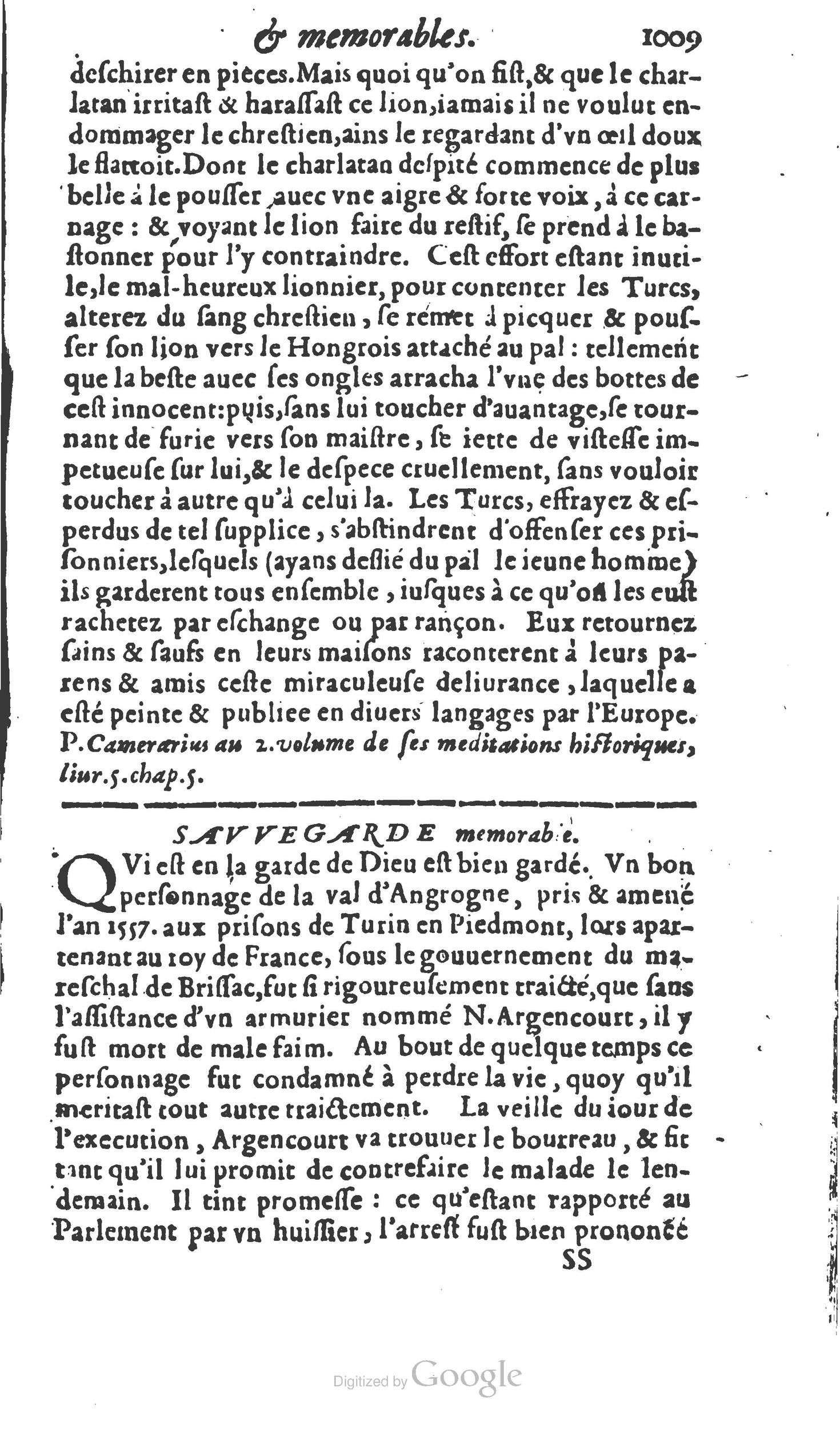 1610 - Paul Marceau - Trésor d’histoires admirables et mémorables - Princeton