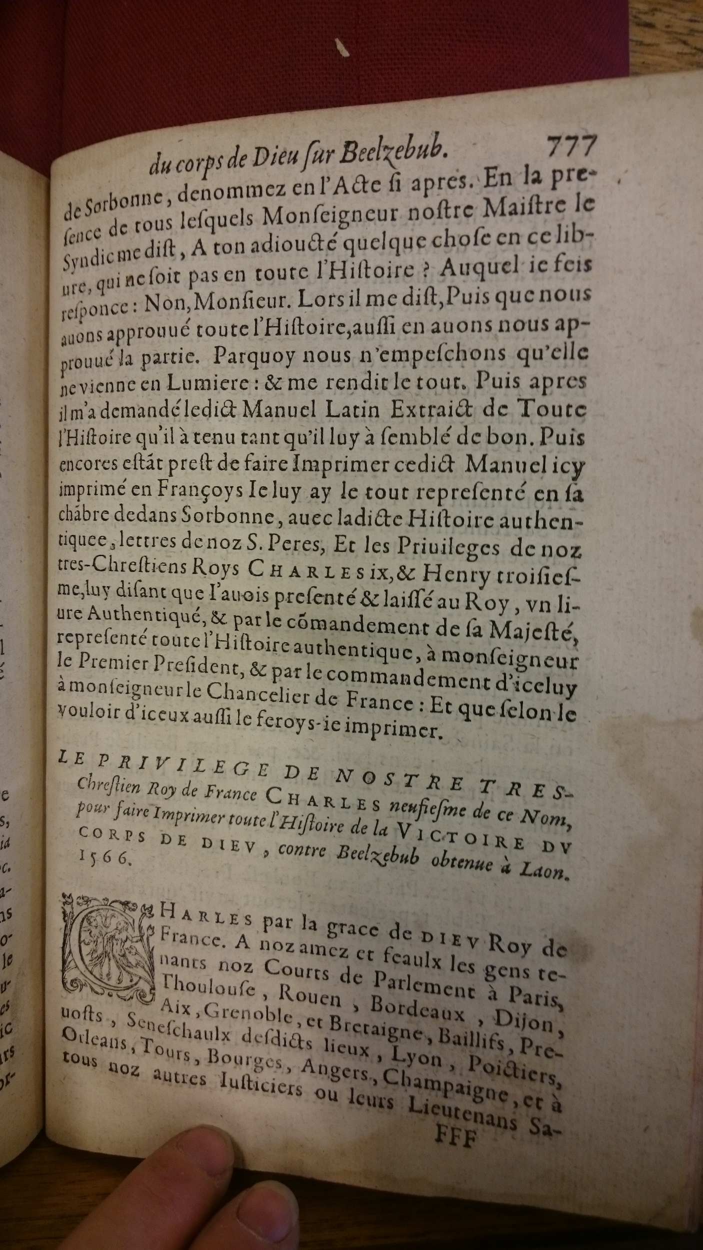 1578 - Nicolas Chesneau - Trésor et entière histoire de la triomphante victoire du corps de Dieu sur l’esprit malin - BM Lyon 1578 - Nicolas Chesneau - Trésor et entière histoire de la triomphante victoire du corps de Dieu sur l’esprit malin - BM Lyon