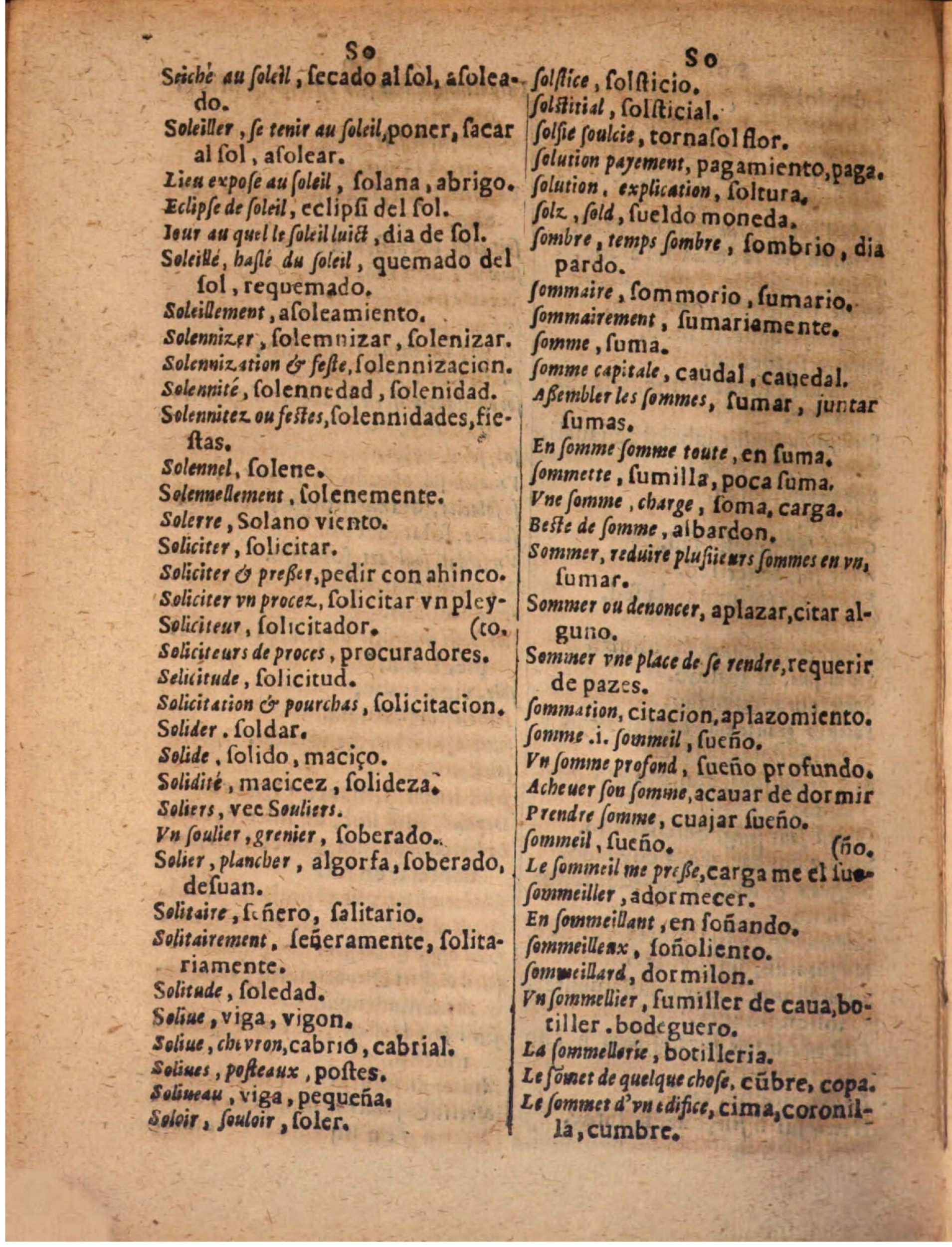 1624 - Hubert Antoine - Trésor des deux langues espagnole et française (Seconde partie) - BSB Munich