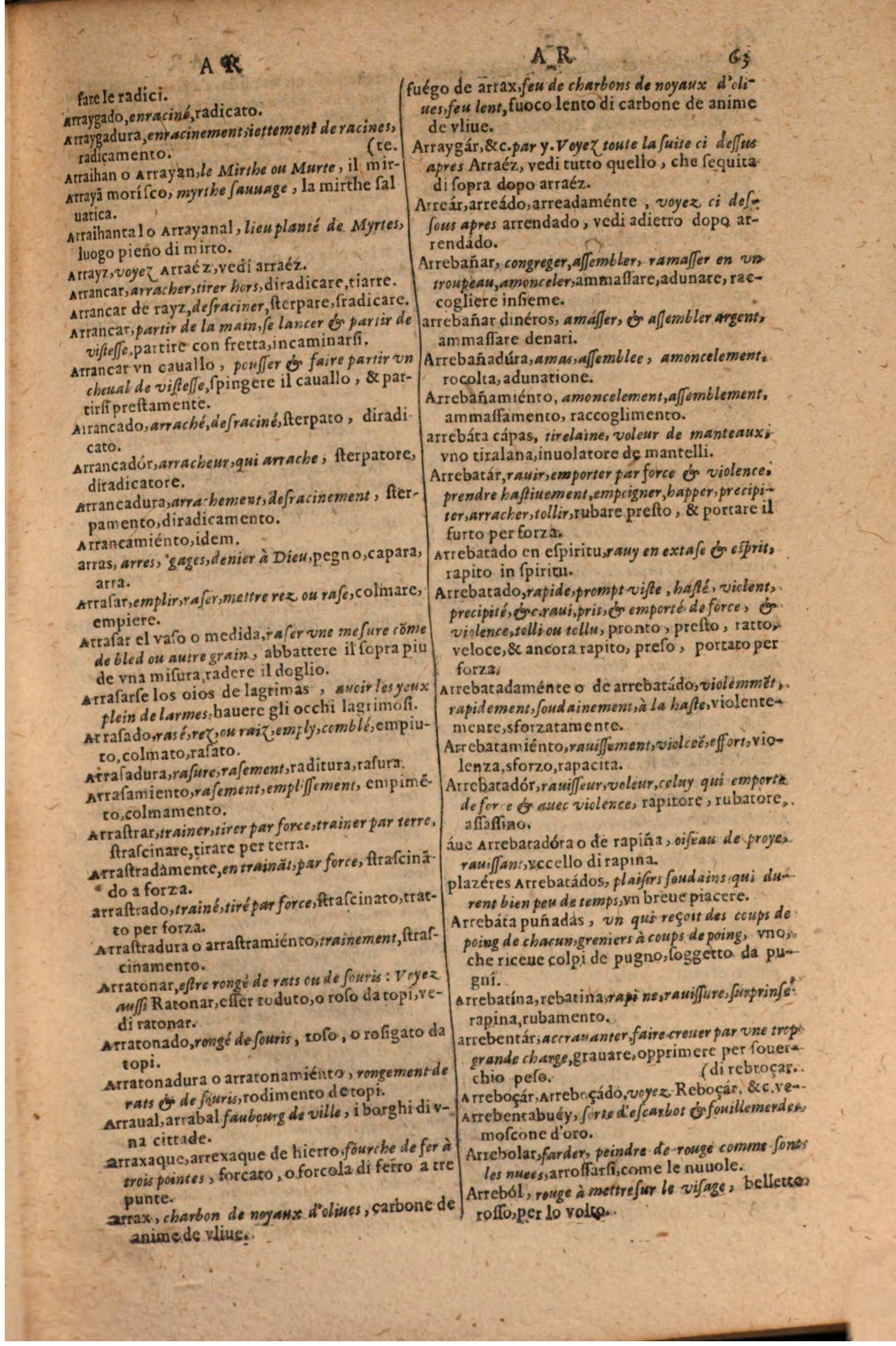 1606 - Samuel Crespin - Thresor des trois langues, francoise, italiene et espagnolle - BSB Munich