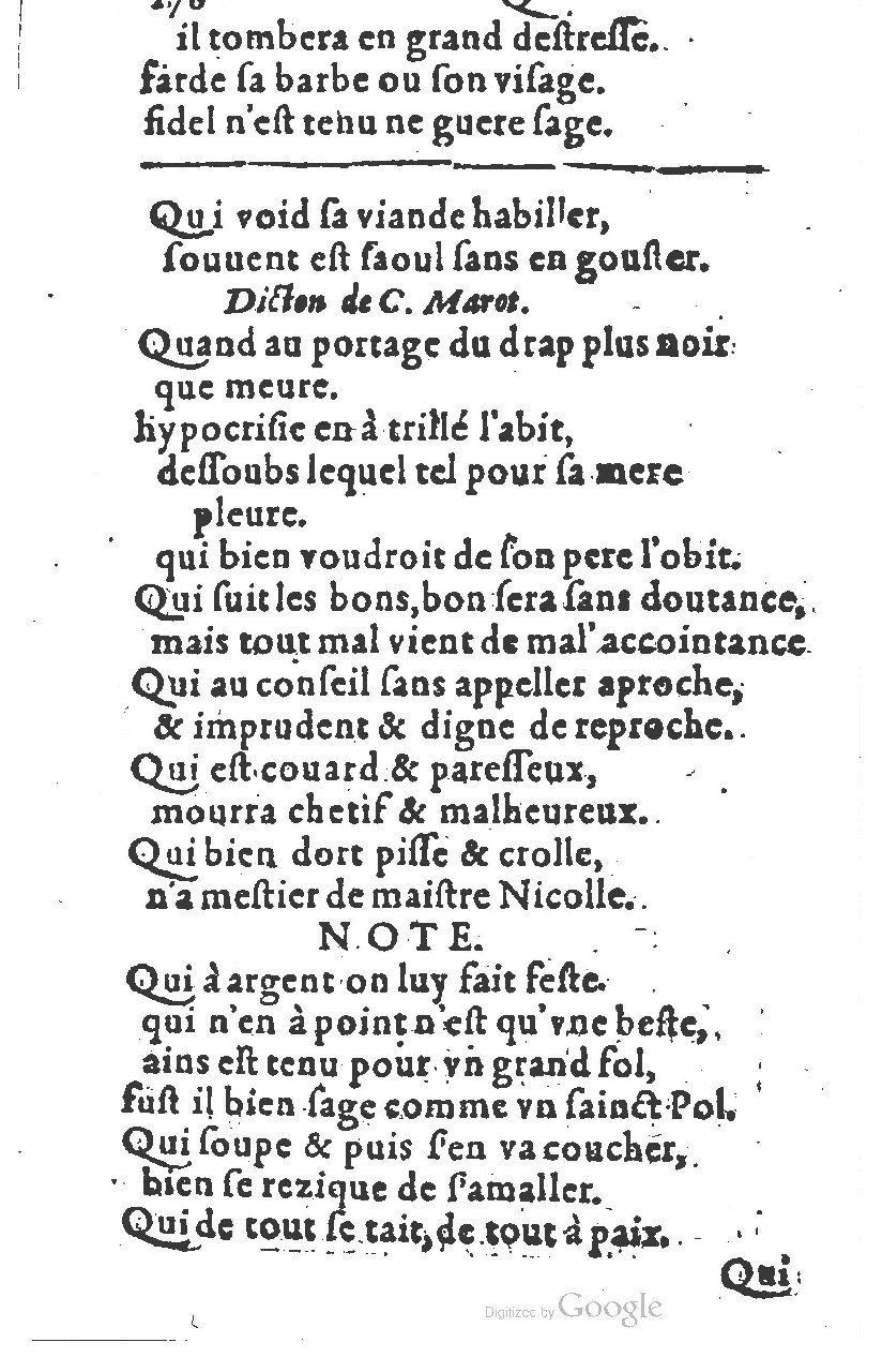 1581 - Nicolas Bonfons  - Trésor des sentences dorées - Princeton