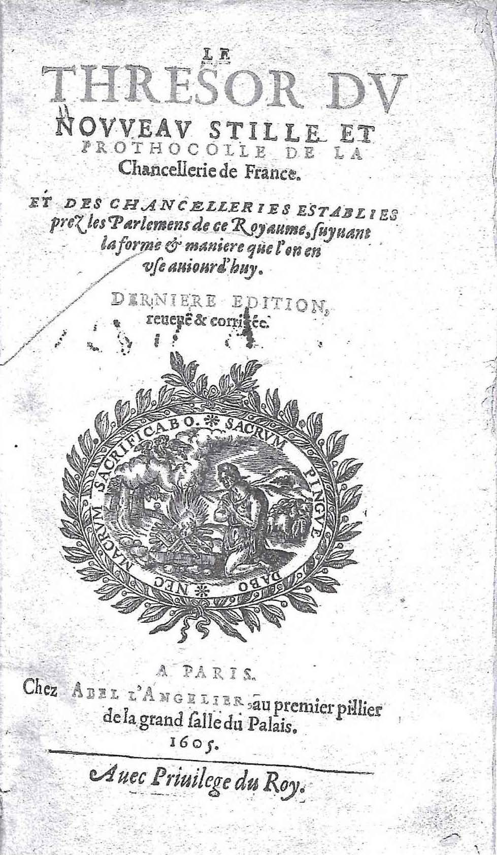 1605 -Abel Langelier - Trésor du nouveau style et protocole - Vatican Apostolic Library