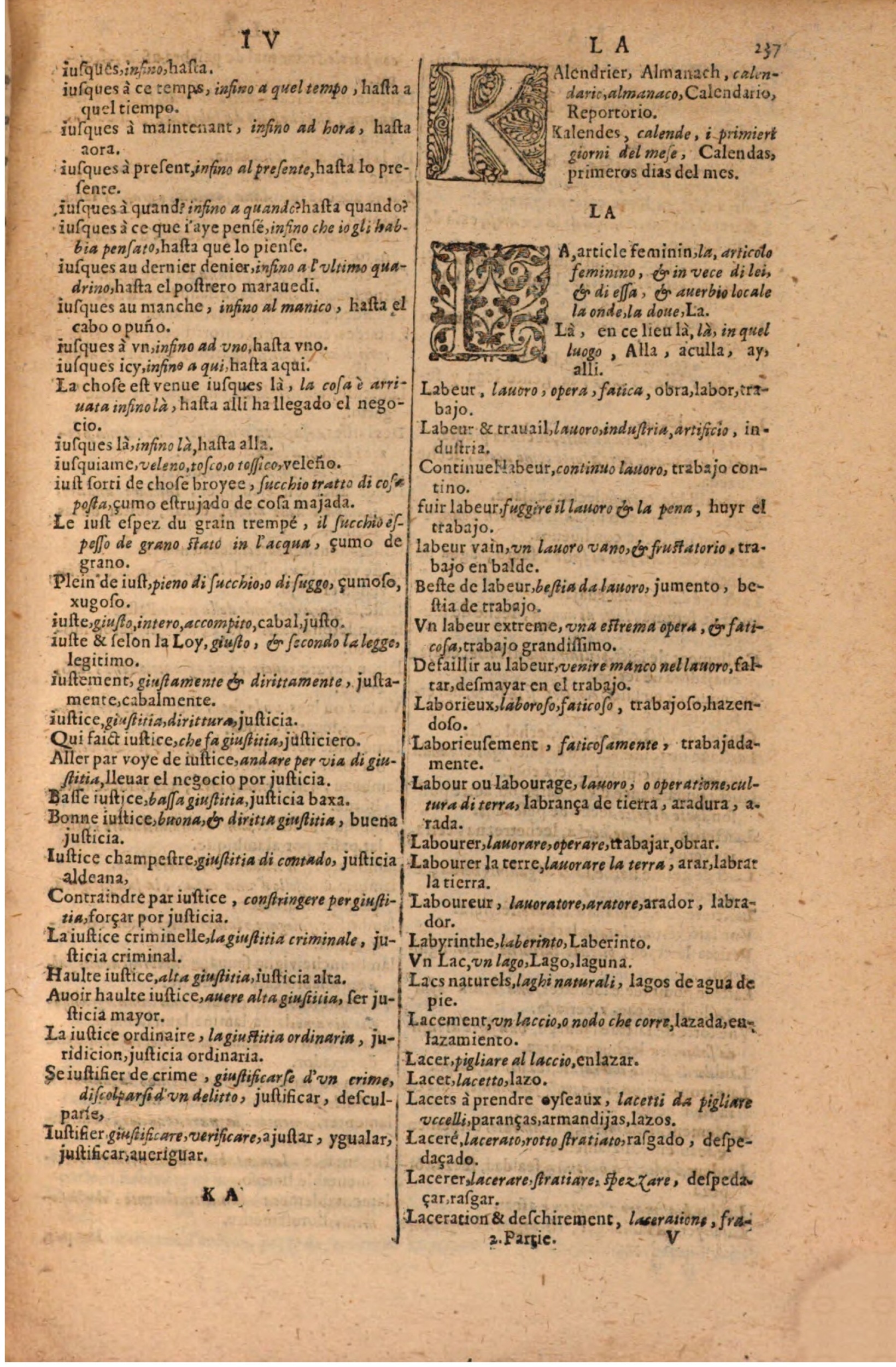1616 - Pierre de la Rovière - Trésor des trois langues (Seconde partie) - BSB Munich