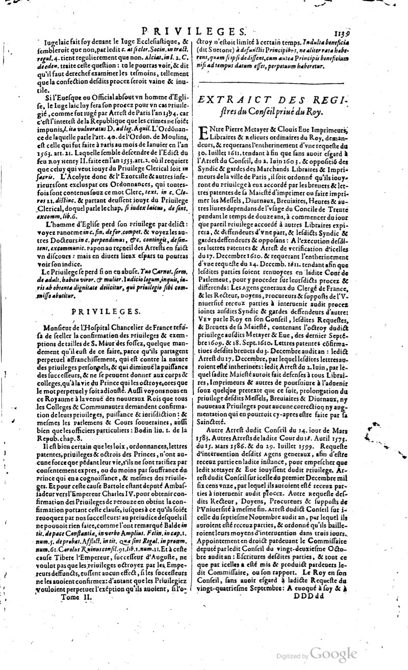 1629 - Veuve Nicolas Buon - Trésor du droit français (29620 T. 2) - BM Lyon