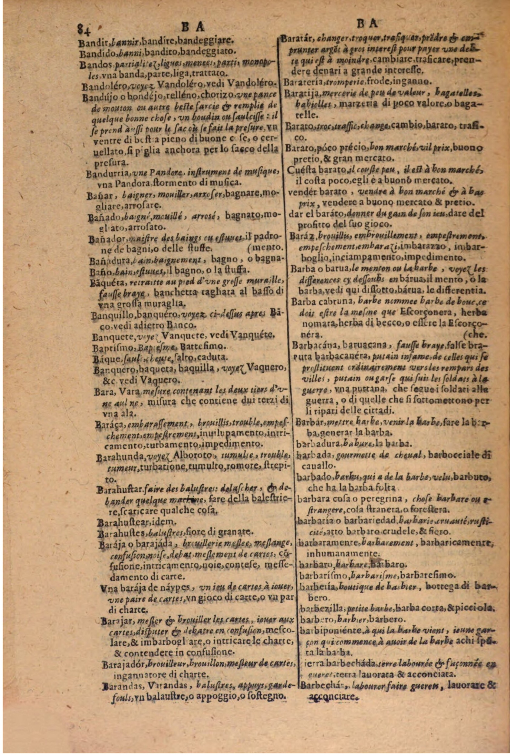 1606 - Samuel Crespin - Thresor des trois langues, francoise, italiene et espagnolle - BSB Munich