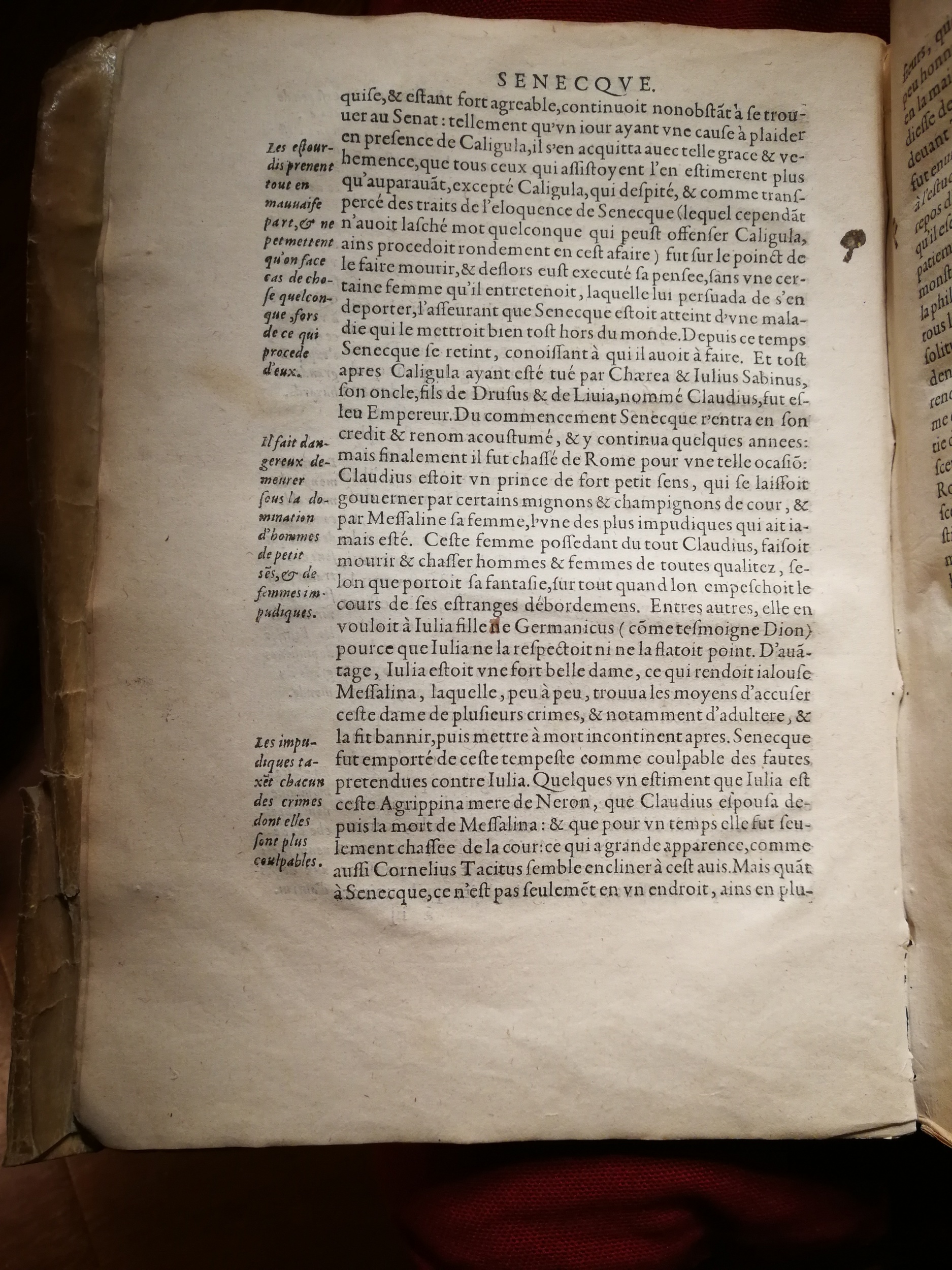 1595 - Jean Houzé - Œuvres morales et mêlées de Sénèque, Trésor de philosophie morale - T. 1 - BnF