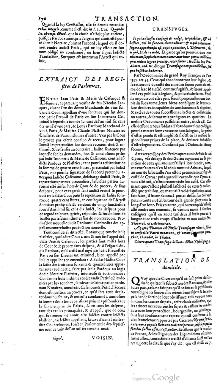 1629 - Veuve Nicolas Buon - Trésor du droit français (21754 T. 3) - BM Lyon