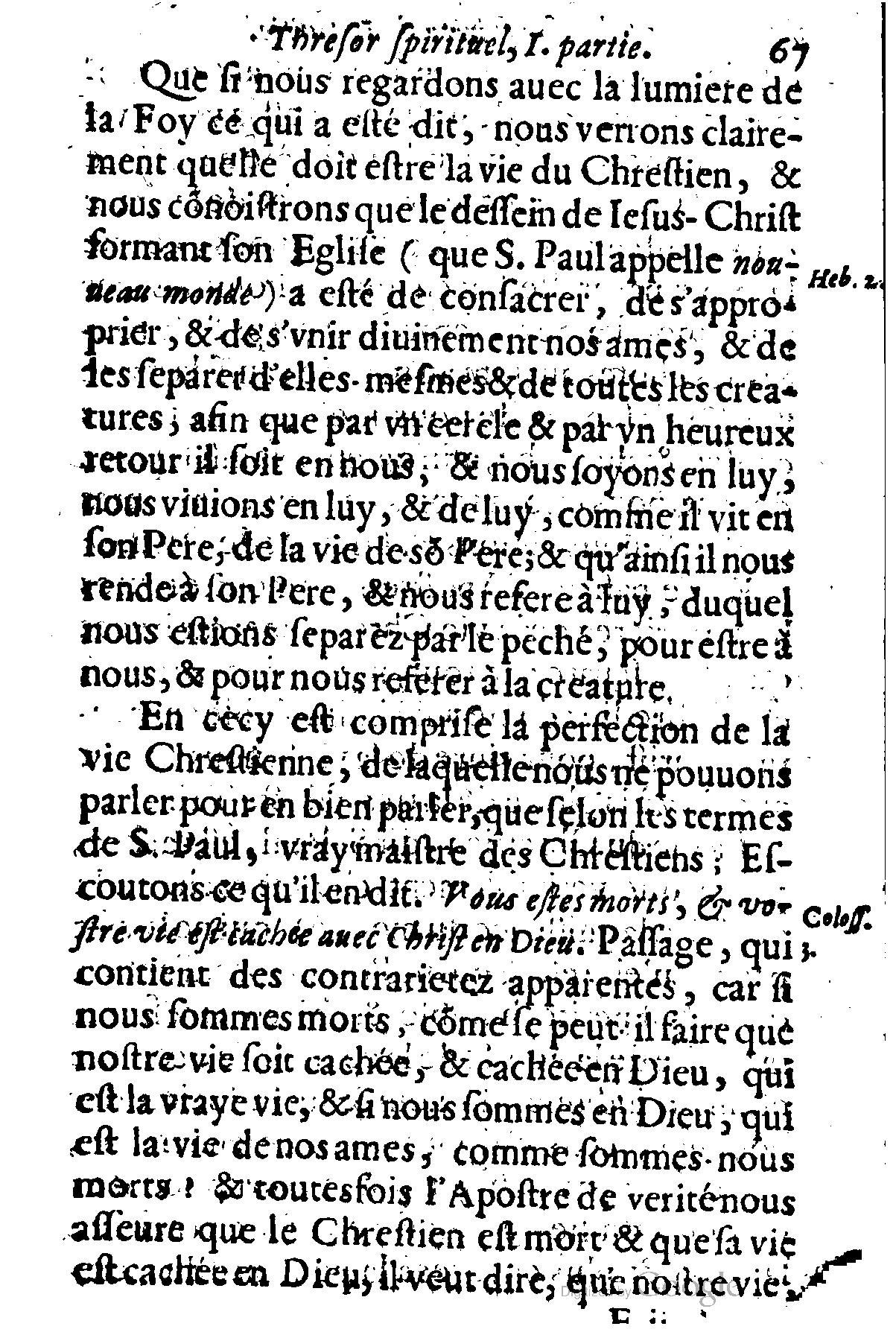 1635 - Sébastien Huré - Trésor spirituel contenant les obligations - BM Lyon