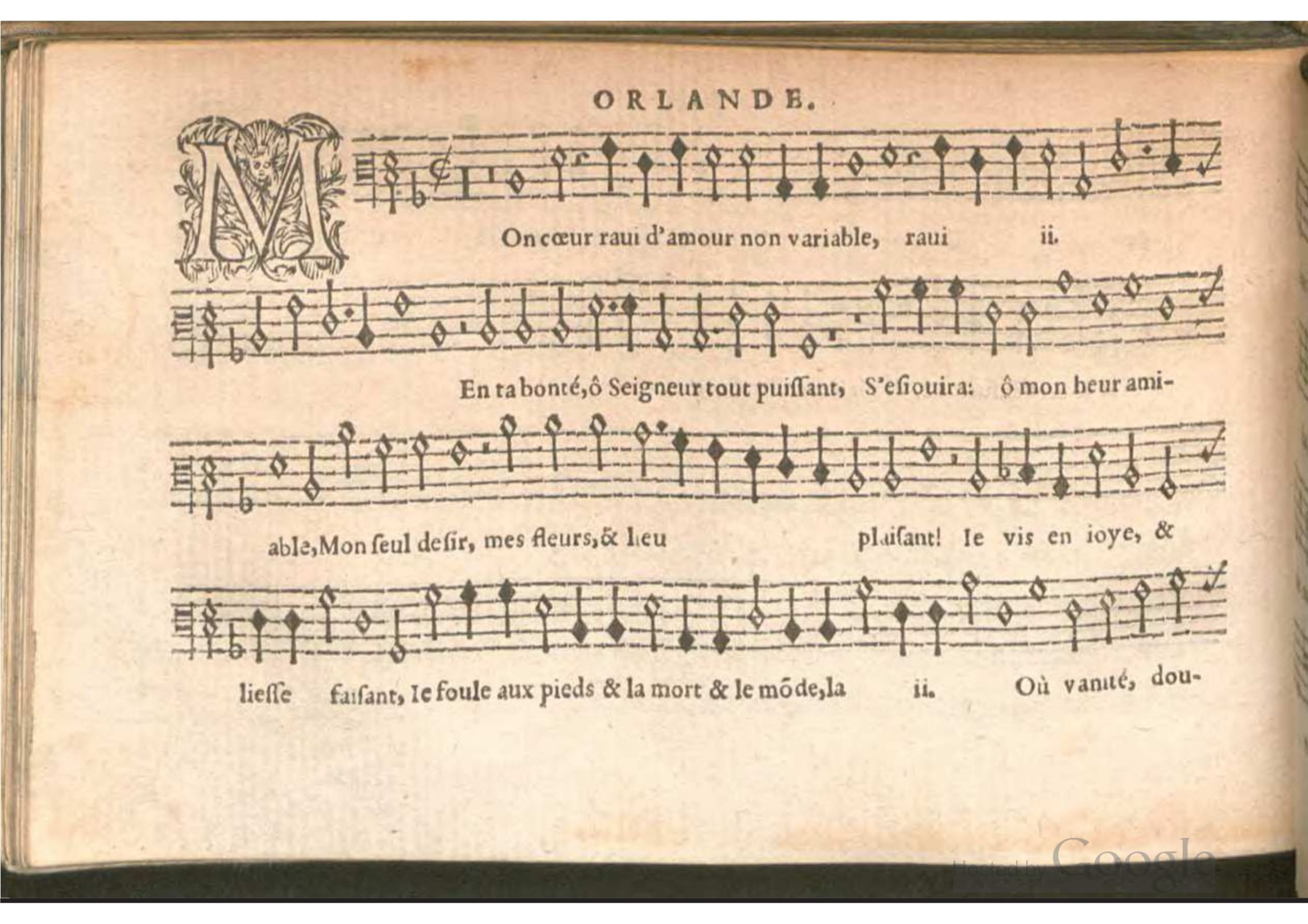 1576 - [Pierre de Saint-André] - Trésor de musique d’Orlande de Lassus Bassus - BSB Munich