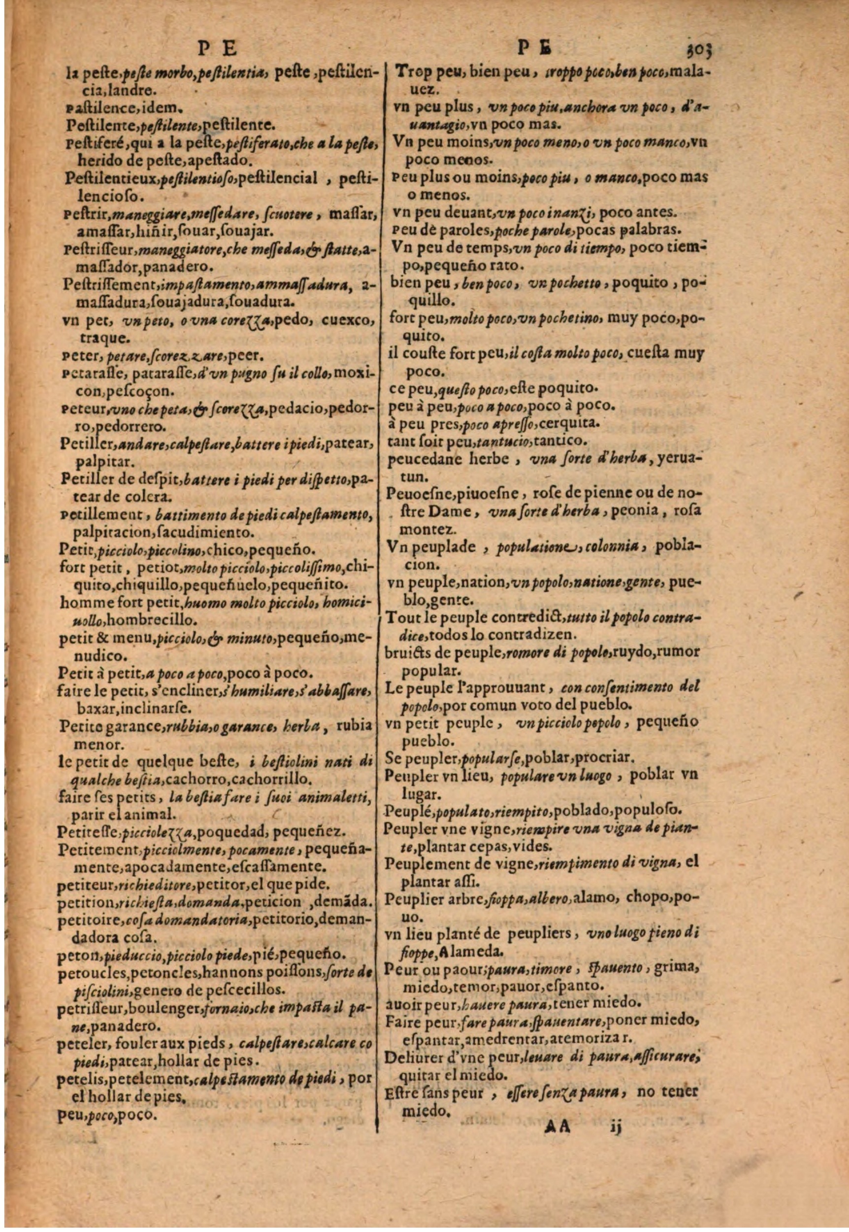 1616 - Pierre de la Rovière - Trésor des trois langues (Seconde partie) - BSB Munich