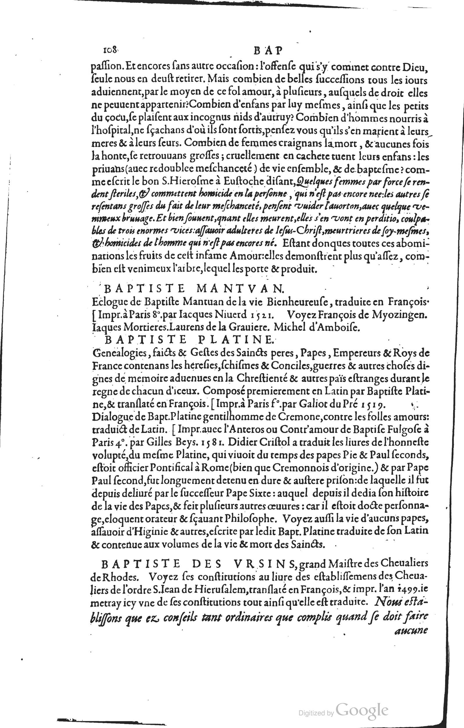 1585 - Barthélemy Honorat - Bibliothèques françaises - BSB Munich
