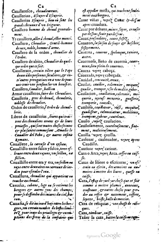 1621 - Adrian Tiffaine - Trésor des deux langues espagnole et française - BM Lyon
