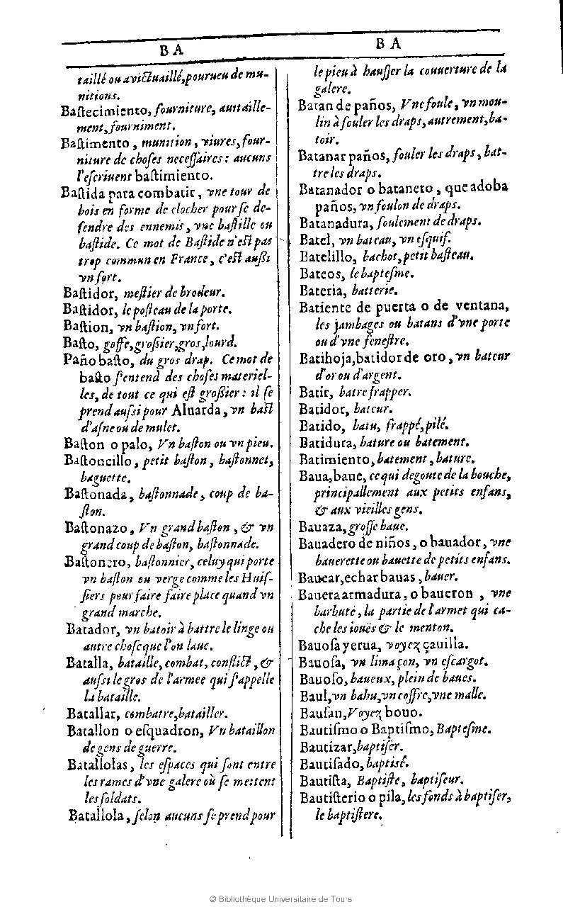 1607 - Marc Orry - Trésor des deux langues espagnole et française (Première et Seconde parties) - BU Tours