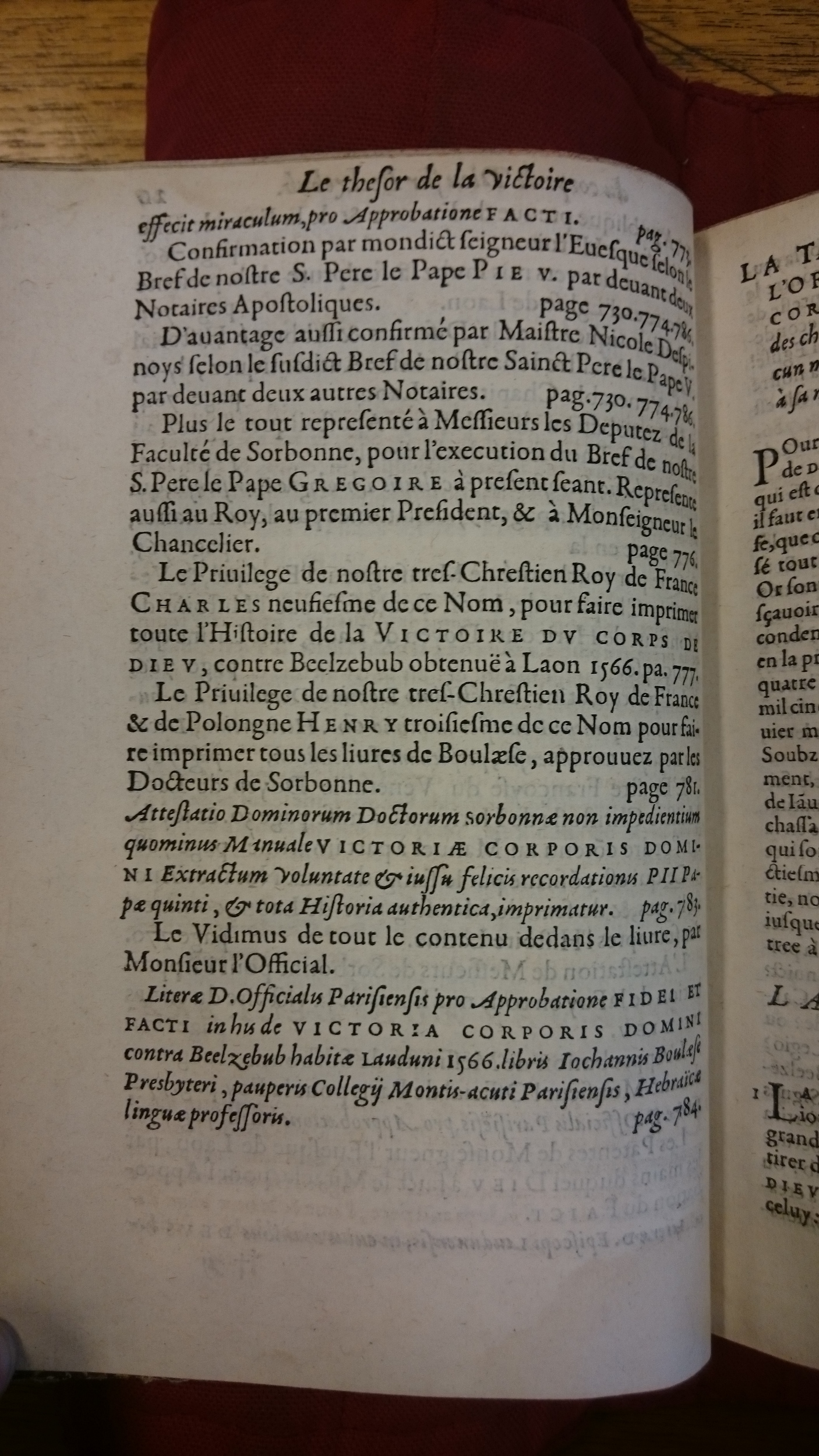 1578 - Nicolas Chesneau - Trésor et entière histoire de la triomphante victoire du corps de Dieu sur l’esprit malin - BM Lyon