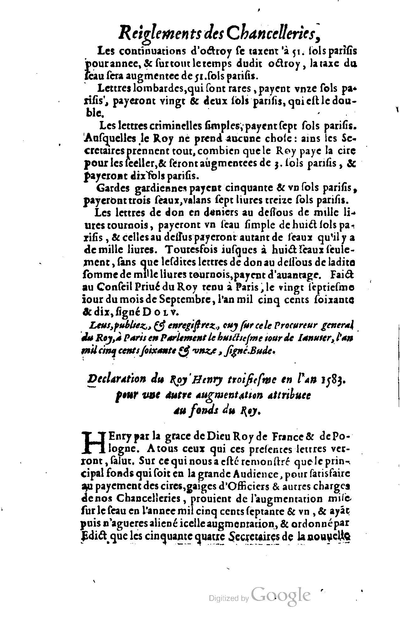 1614 - Jean Richer - Trésor du nouveau style et protocole de la chancellerie de France - BSB Munich
