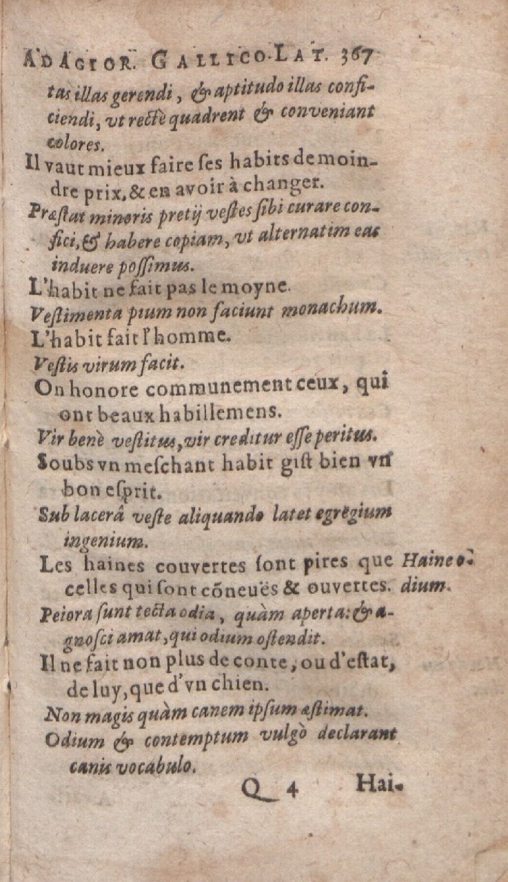 1612 - Dominicus Custos - Trésor des proverbes français  - Bibliopol-Olomuc