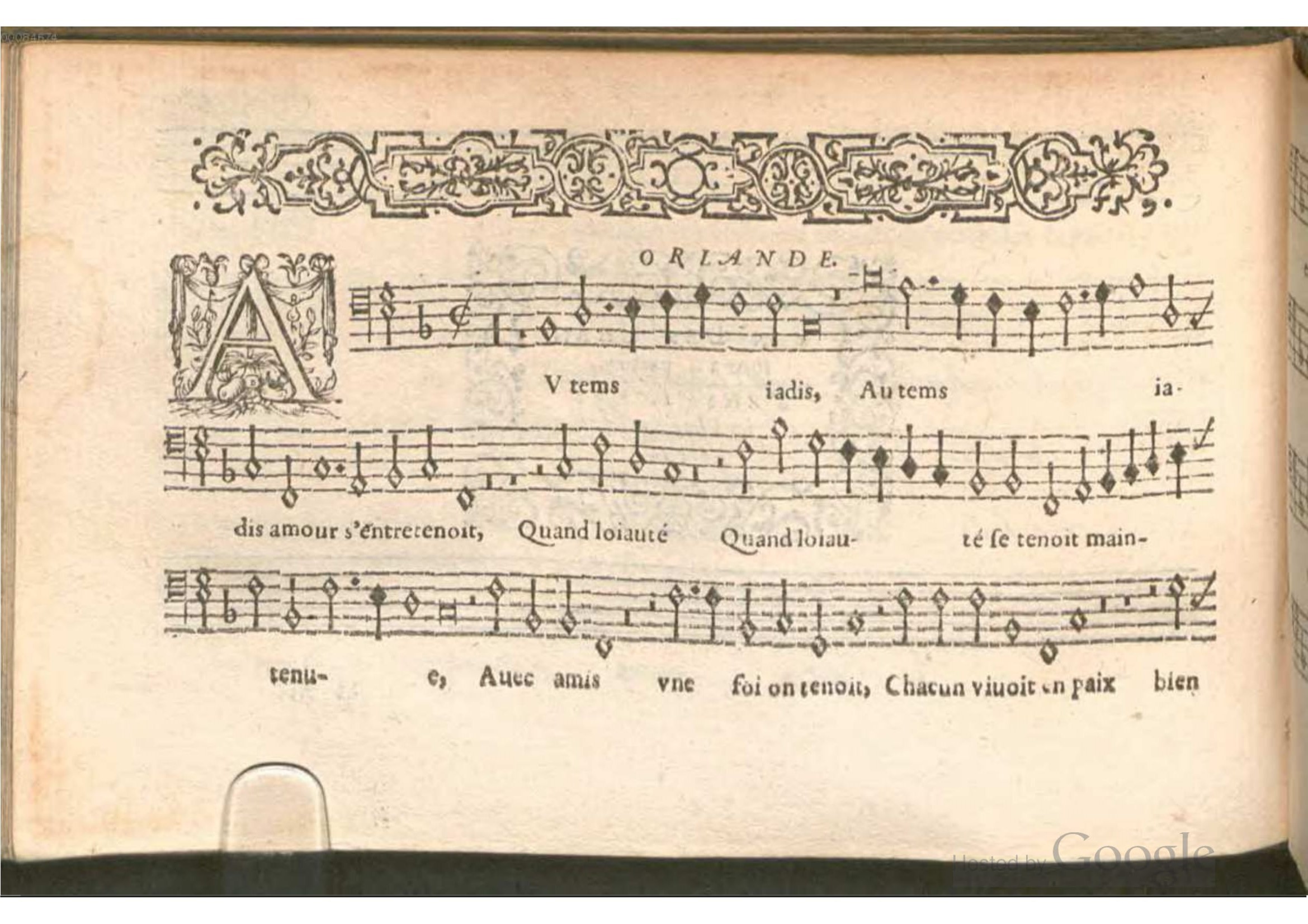 1576 - [Pierre de Saint-André] - Trésor de musique d’Orlande de Lassus Bassus - BSB Munich