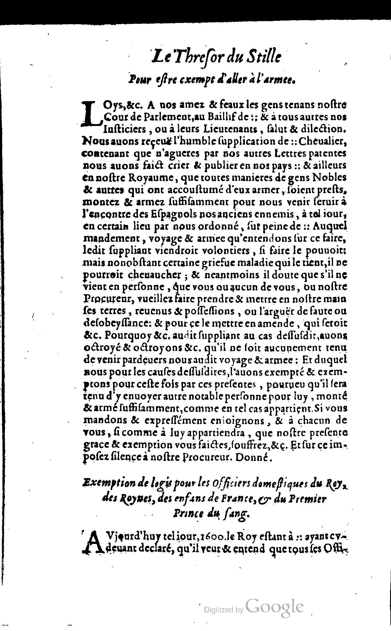 1614 - Jean Richer - Trésor du nouveau style et protocole de la chancellerie de France - BSB Munich