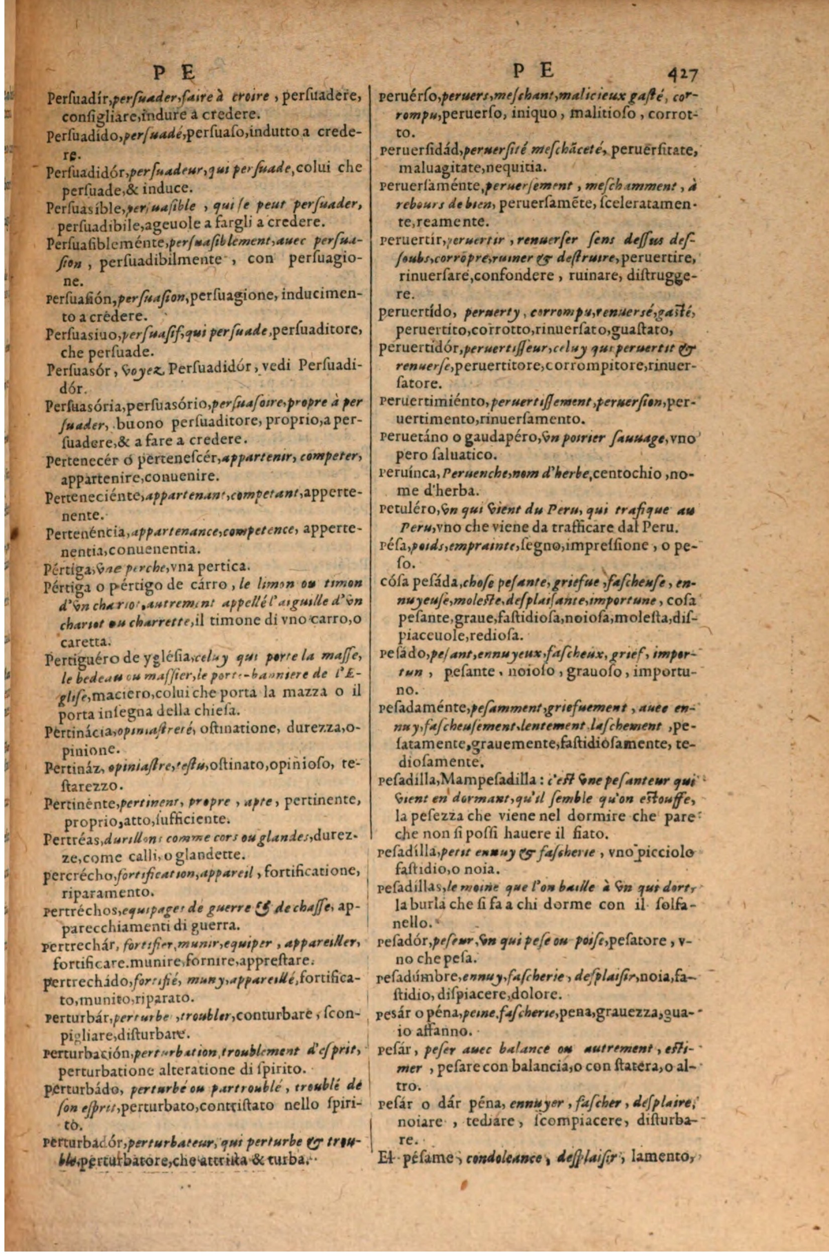 1606 - Samuel Crespin - Thresor des trois langues, francoise, italiene et espagnolle - BSB Munich
