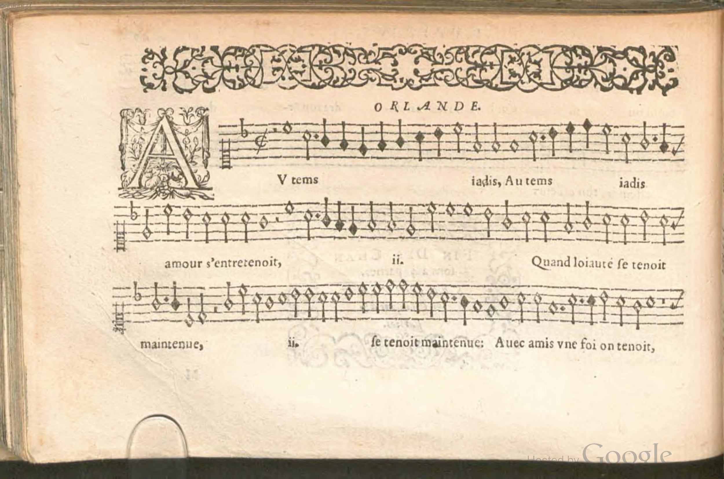 1576 - [Pierre de Saint-André] - Trésor de musique d’Orlande de Lassus Superius - BSB Munich
