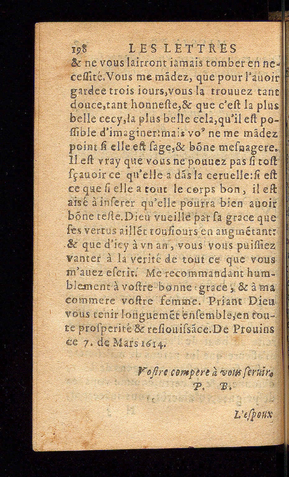 1614 - Barthélemy Vincent - Élite et Trésor des lettres missives - Bâle