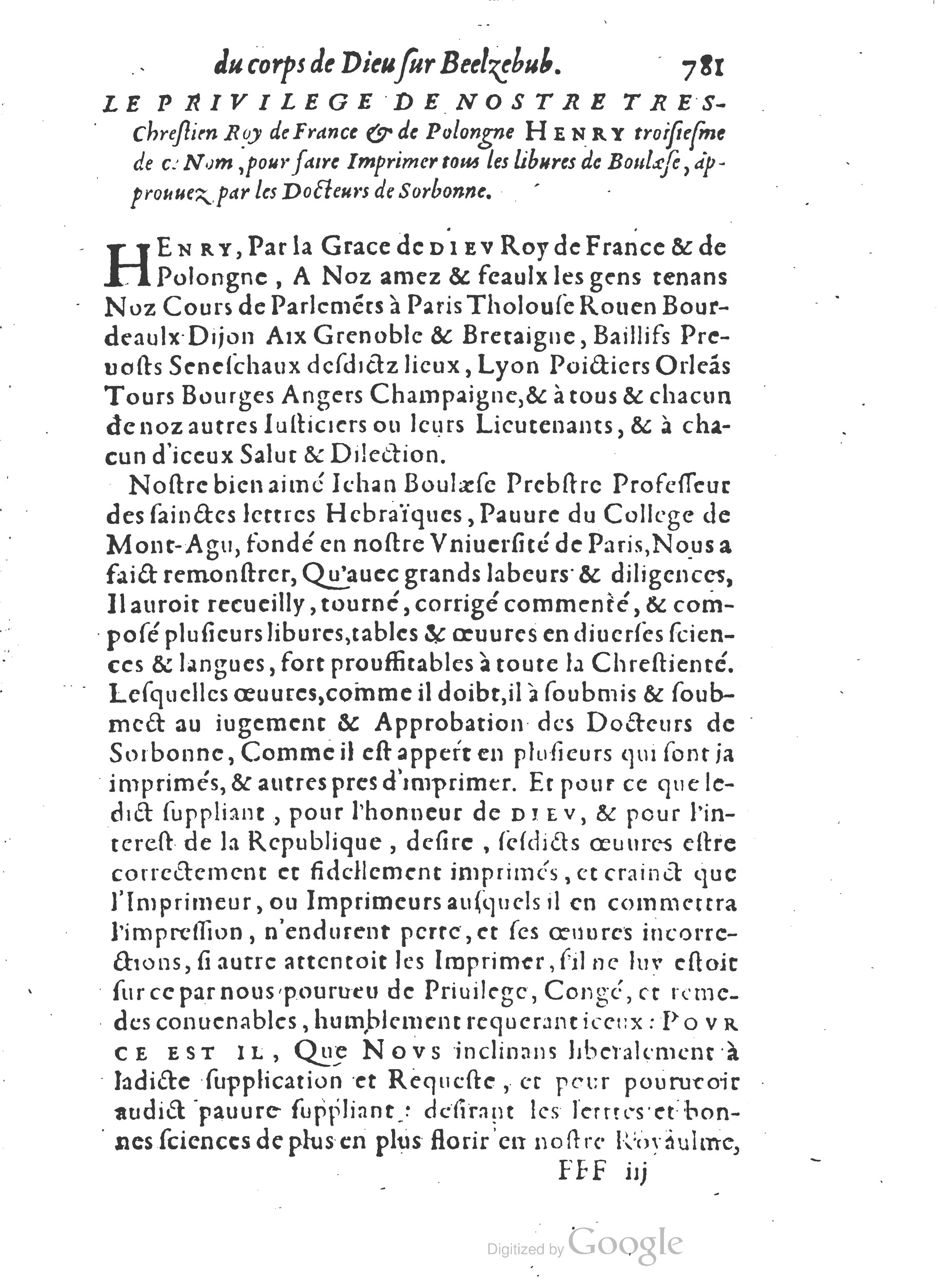 1578 - Nicolas Chesneau - Trésor et entière histoire de la triomphante victoire du corps de Dieu sur l’esprit malin - British Library