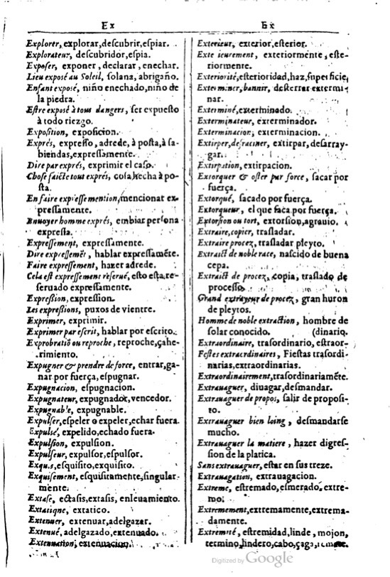 1616 - Veuve Marc Orry - Trésor des deux langues espagnole et française (Première et Seconde parties) - BM Lyon