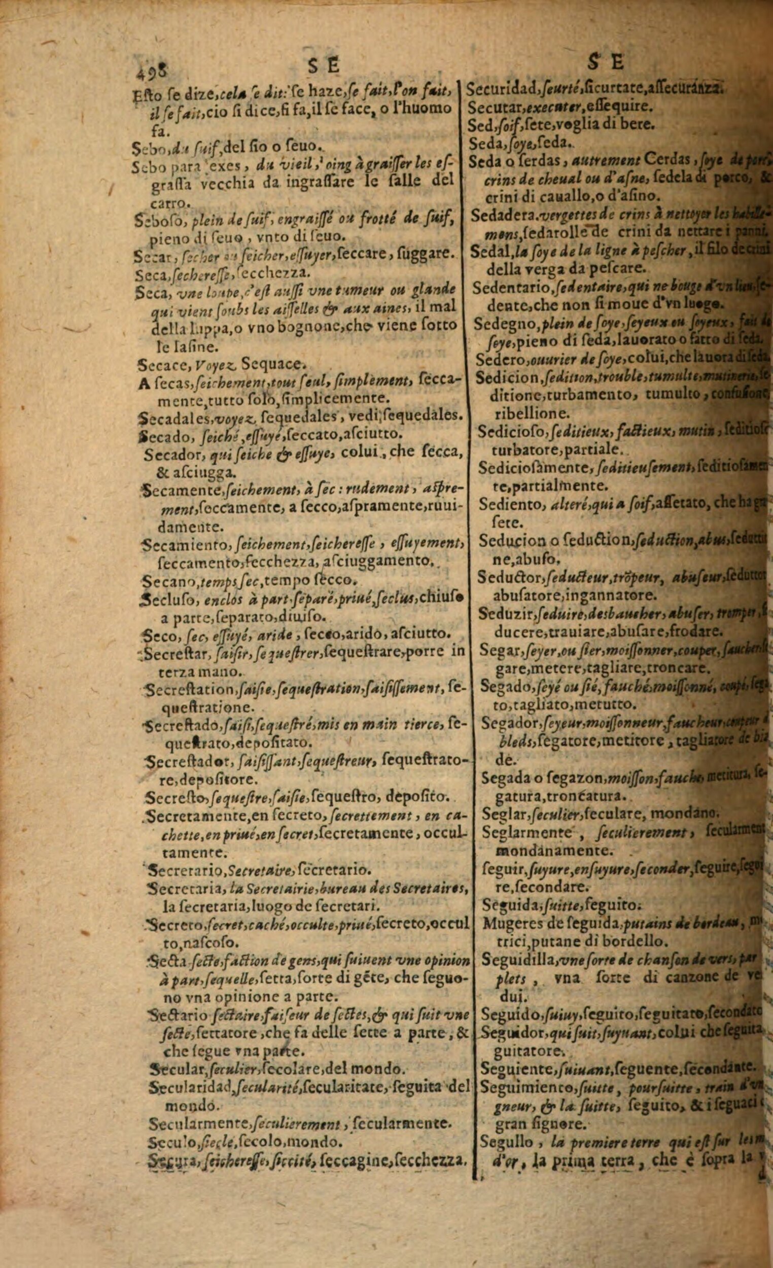 1617 - Samuel Crespin - Trésor des trois langues espagnole, française et italienne (Première partie) - Regensburg