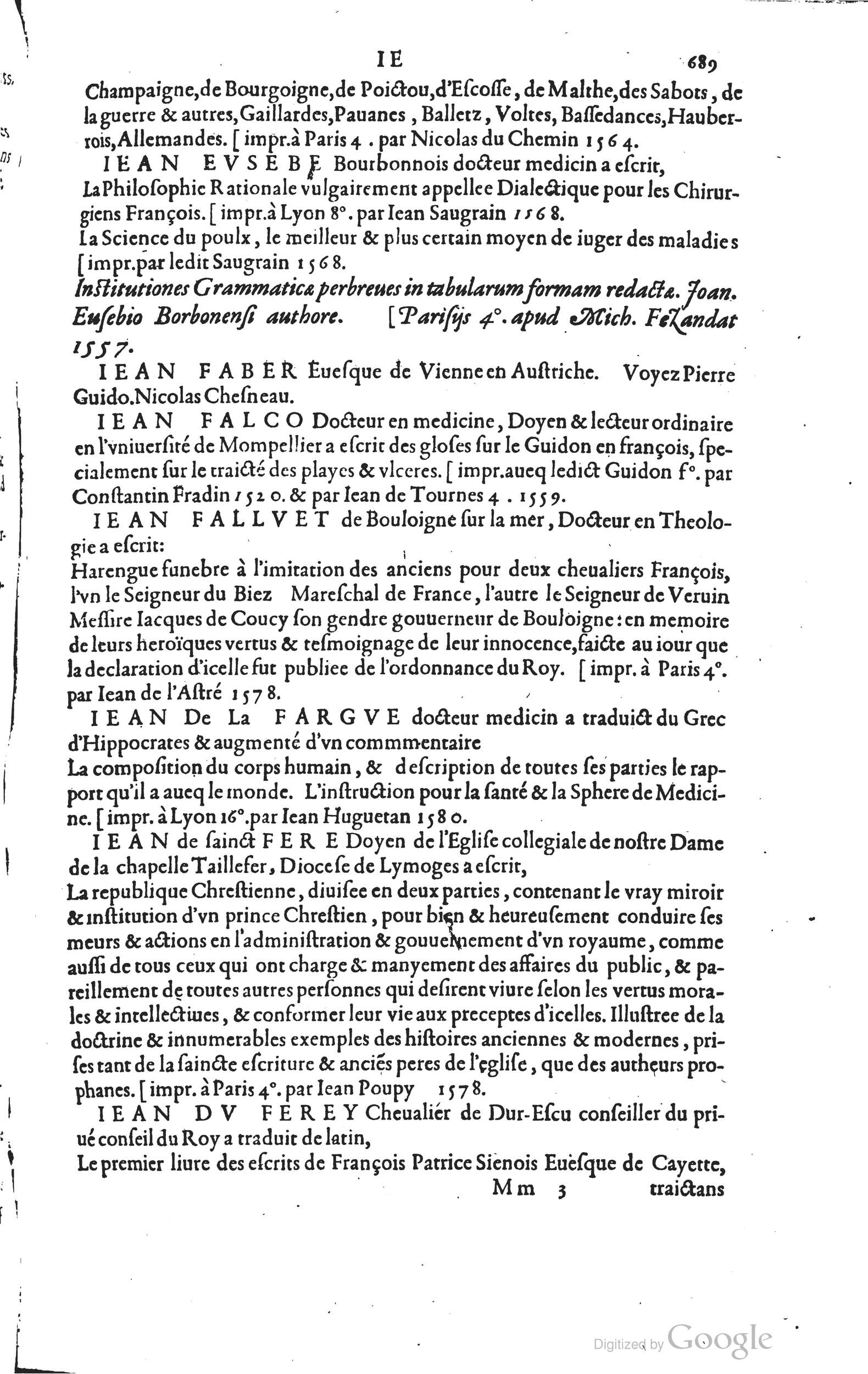1585 - Barthélemy Honorat - Bibliothèques françaises - BSB Munich
