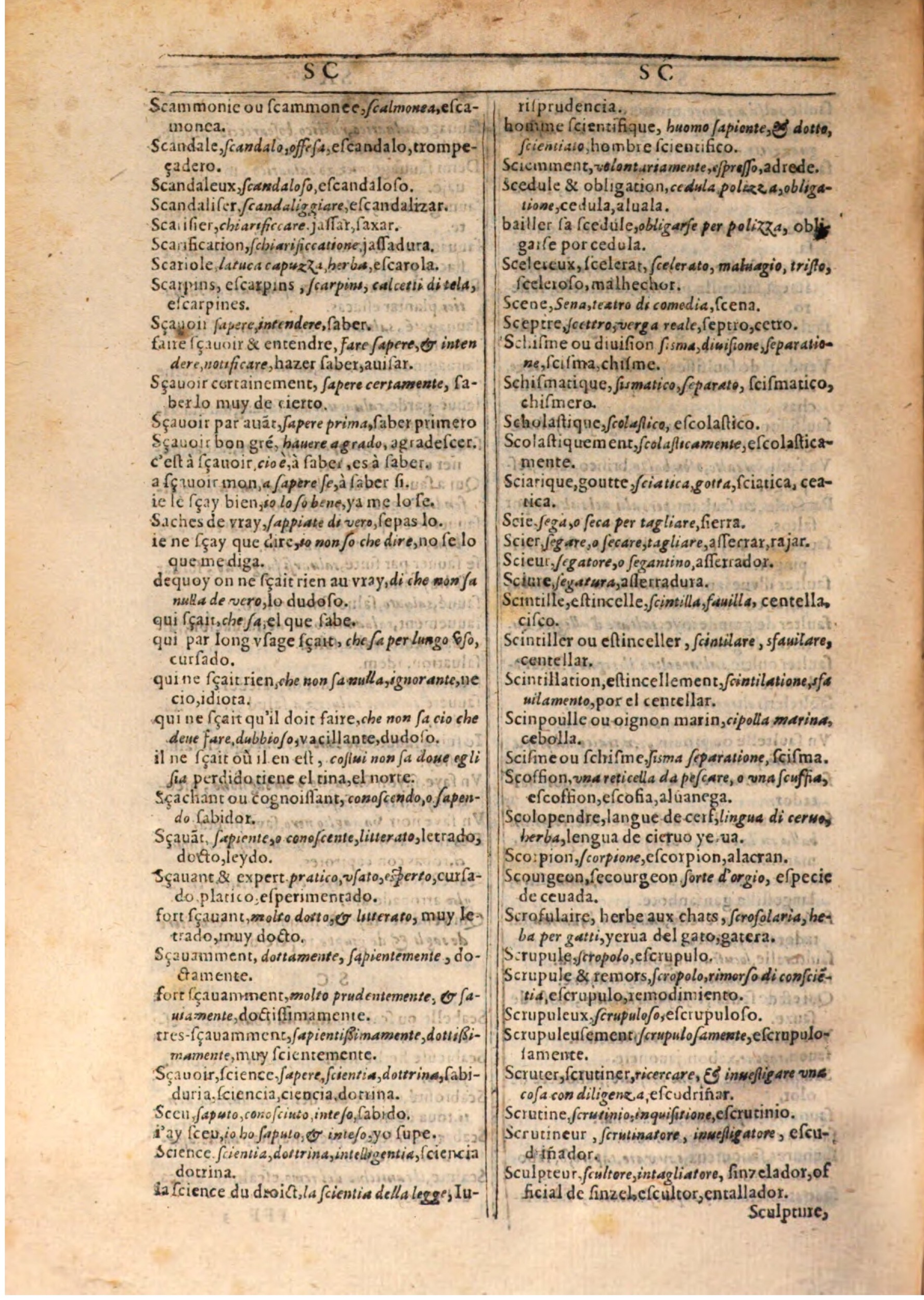 1609 - Philippe Albert et Alexandre Pernet - Trésor des trois langues française, italienne et espagnole (Seconde partie) - BSB Munich 1609 - Philippe Albert et Alexandre Pernet - Trésor des trois langues française, italienne et espagnole (Seconde partie) - BSB Munich