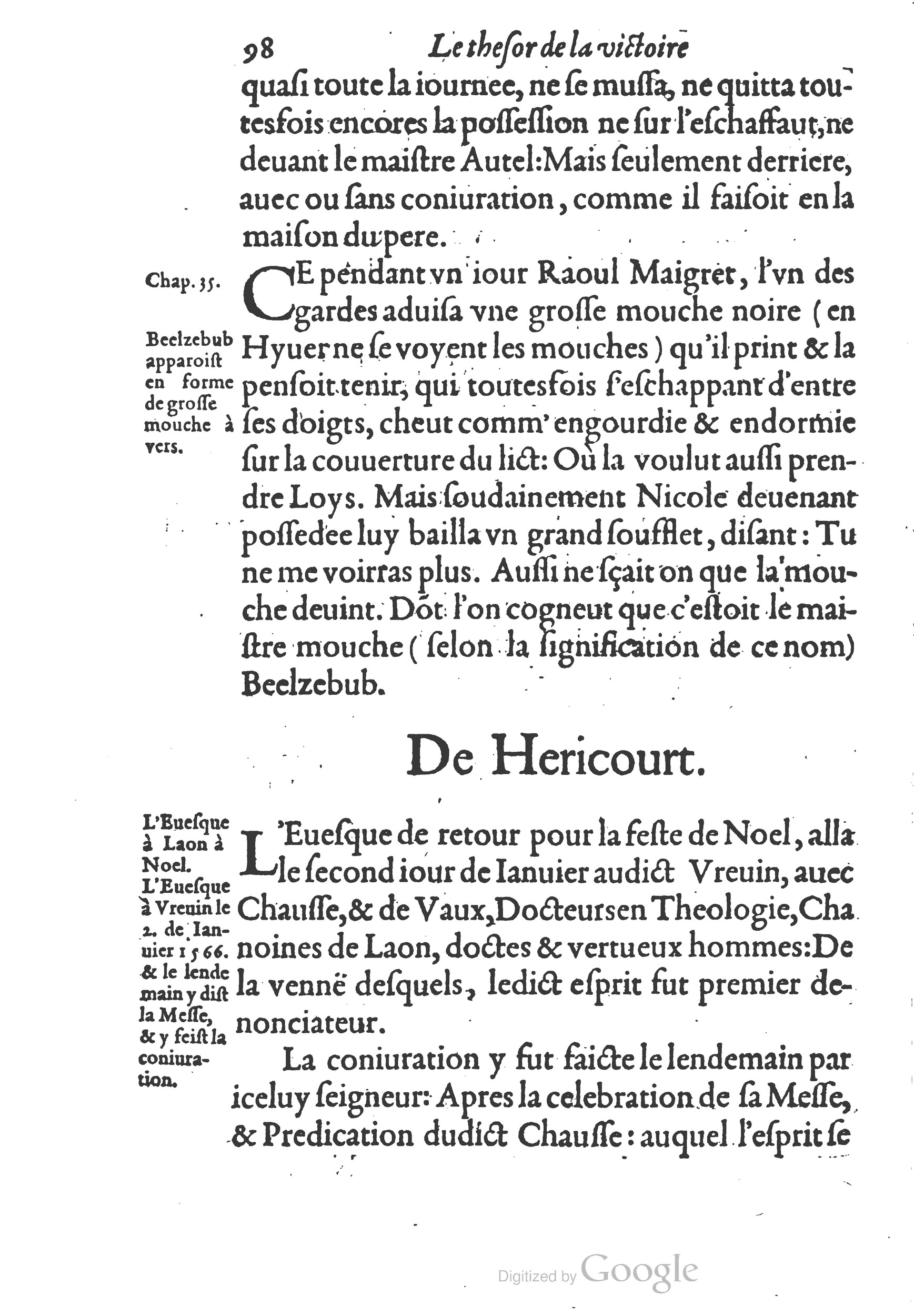 1578 - Nicolas Chesneau - Trésor et entière histoire de la triomphante victoire du corps de Dieu sur l’esprit malin - British Library