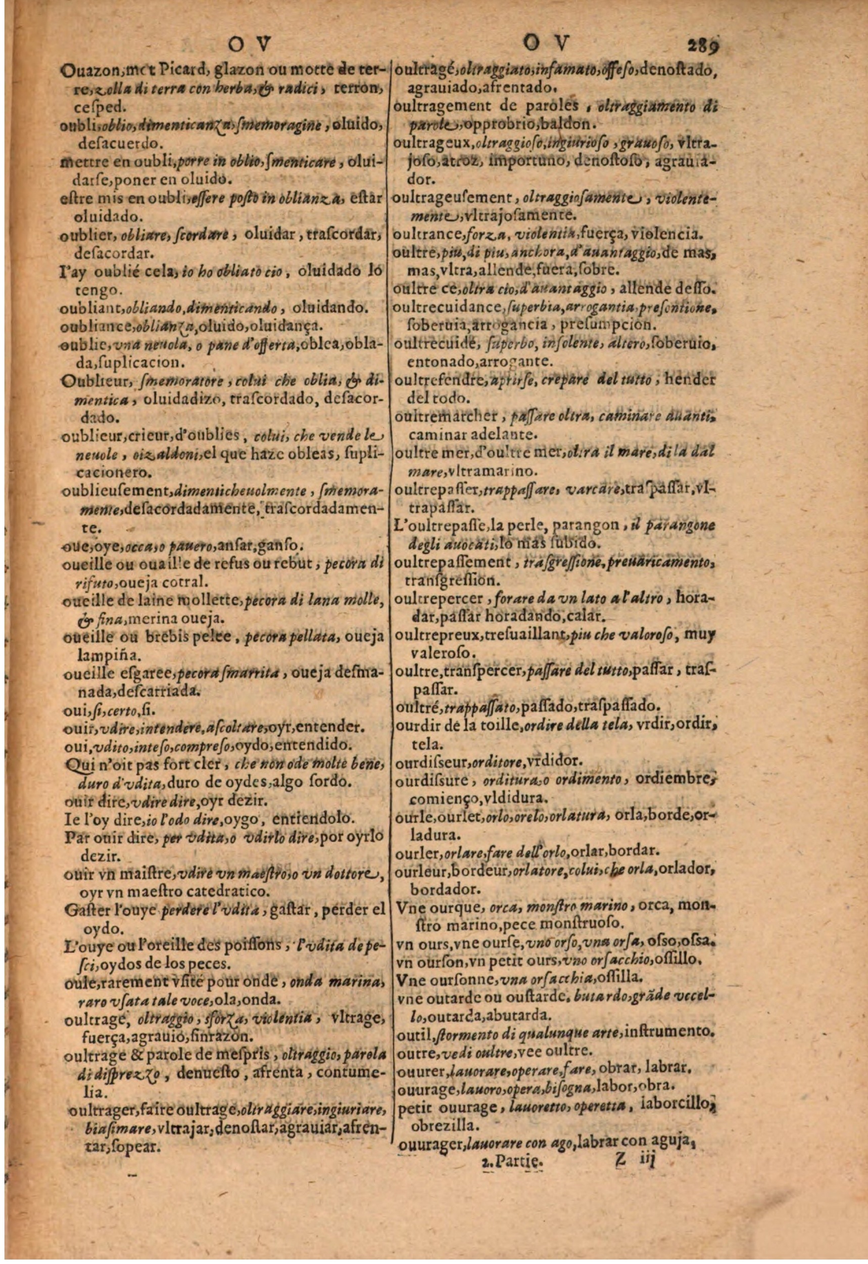 1616 - Pierre de la Rovière - Trésor des trois langues (Seconde partie) - BSB Munich